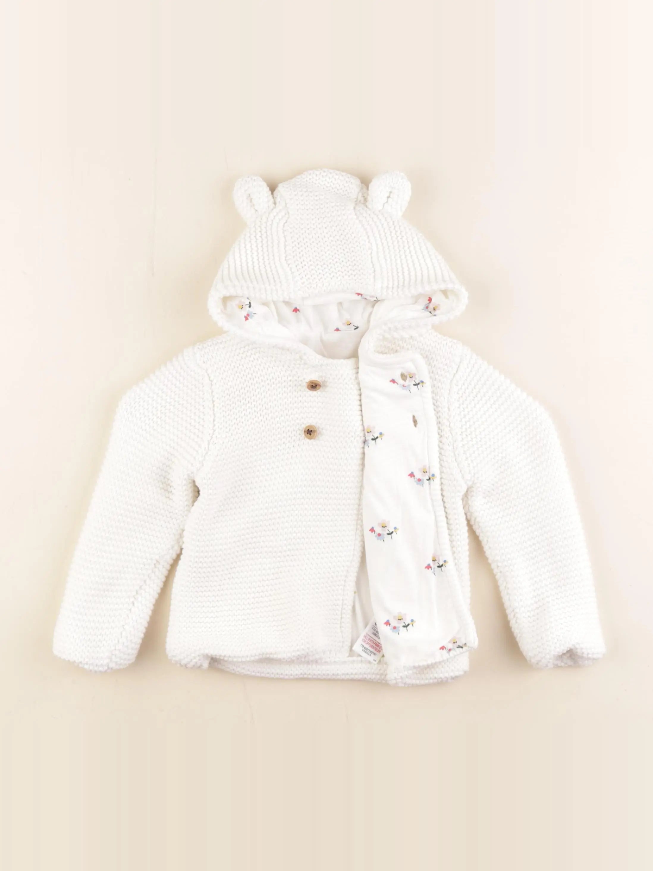 Marks & Spencer  - gilet blanc - 9/12 mois