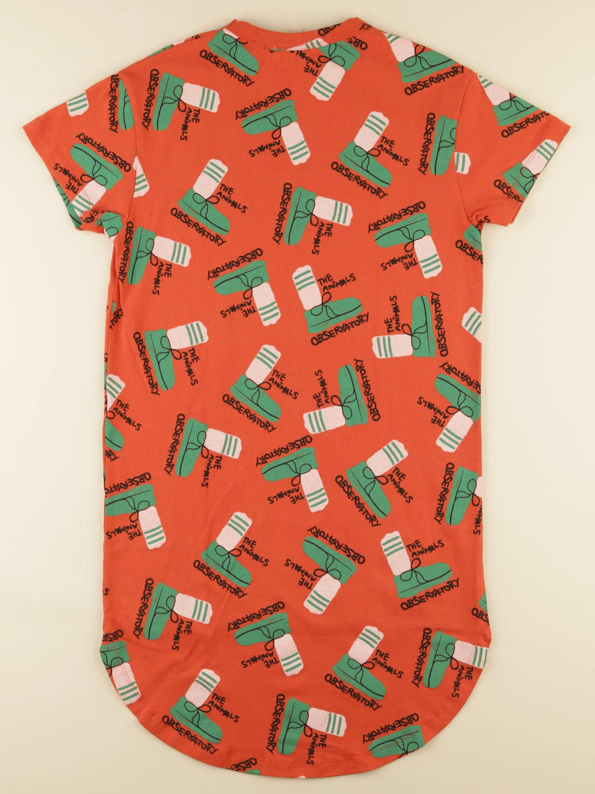 Robe imprimé au dos rouge, vert