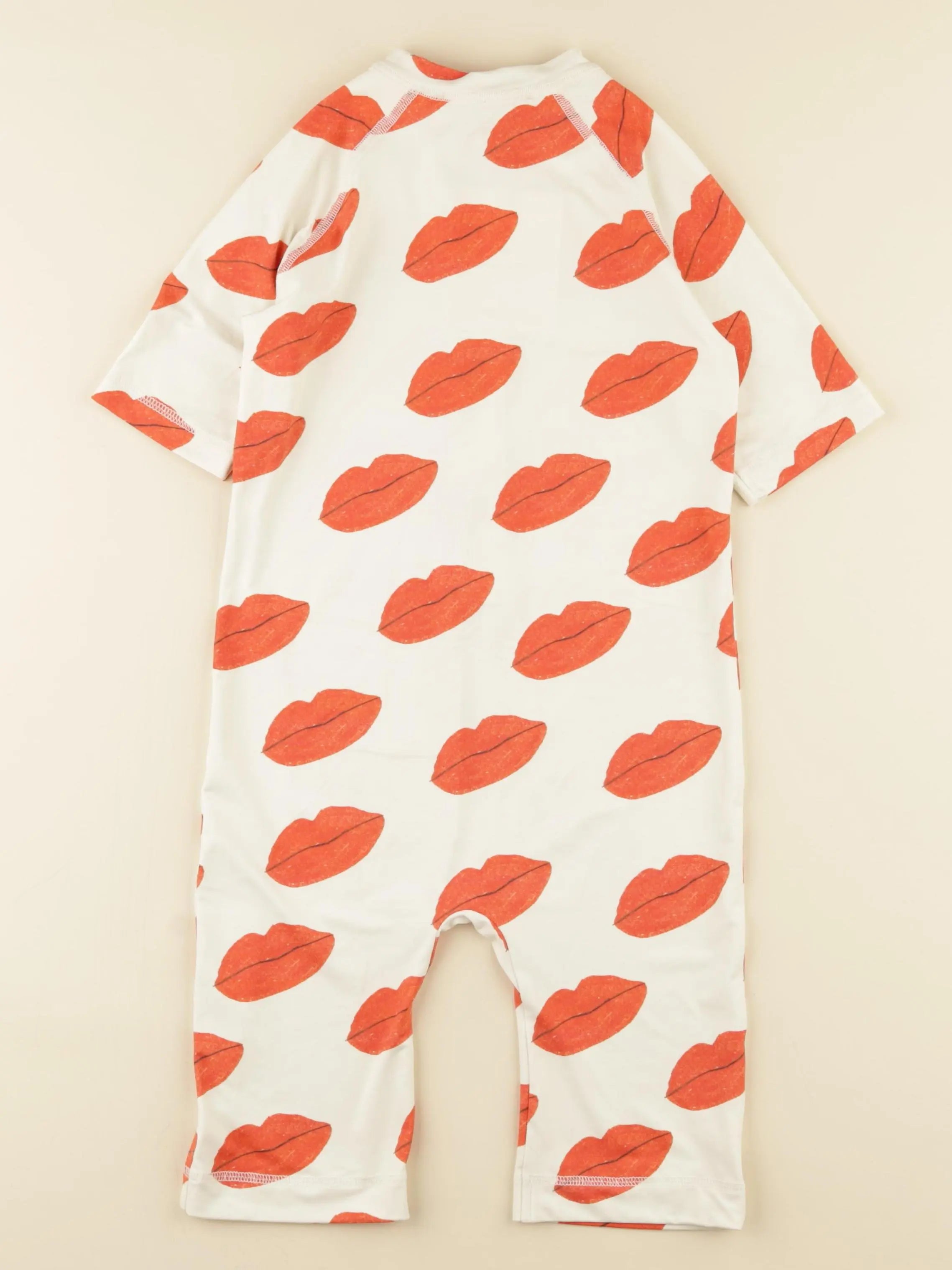 Combi de bain blanc, rouge