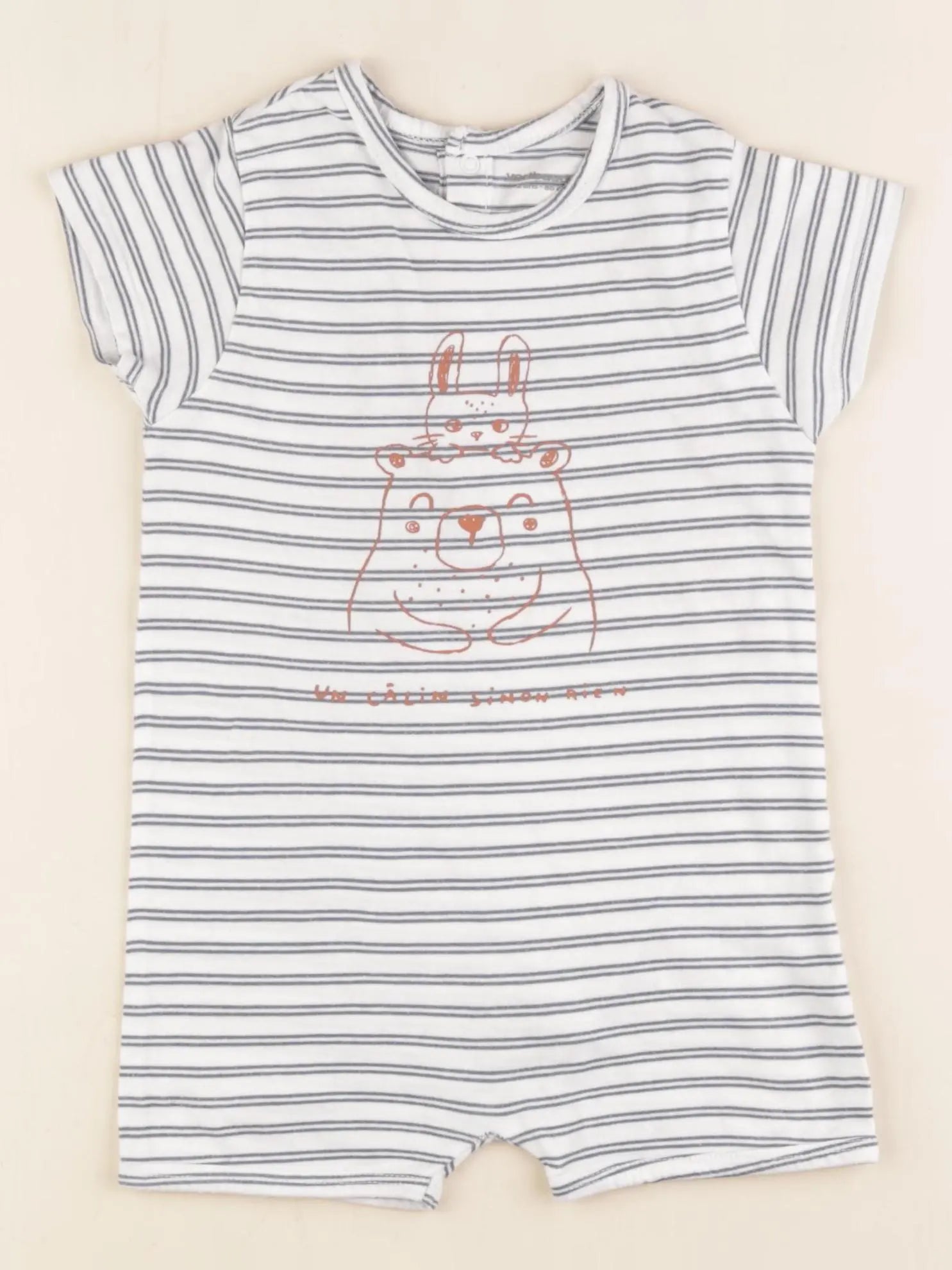 Vertbaudet - combinaison blanc, bleu - 2 ans