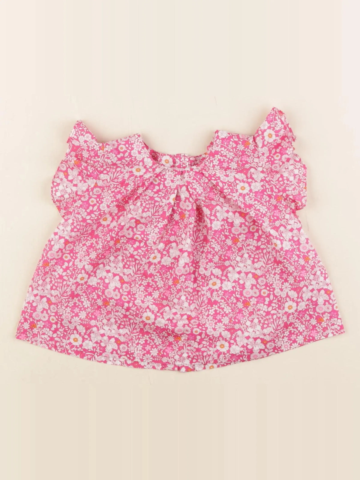 Jacadi - blouse liberty rose, blanc - 6 mois
