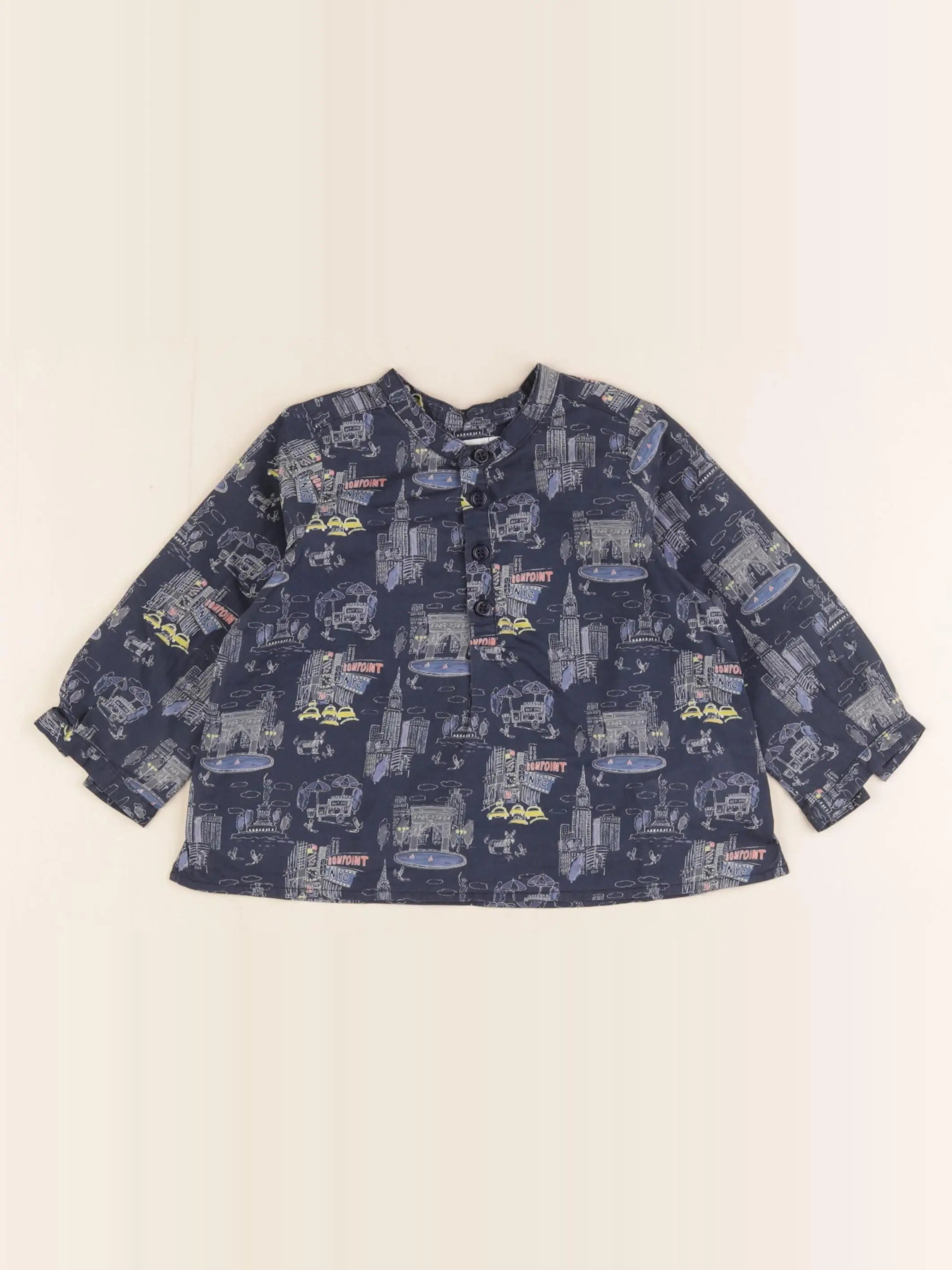 Bonpoint - chemise bleu - 12 mois