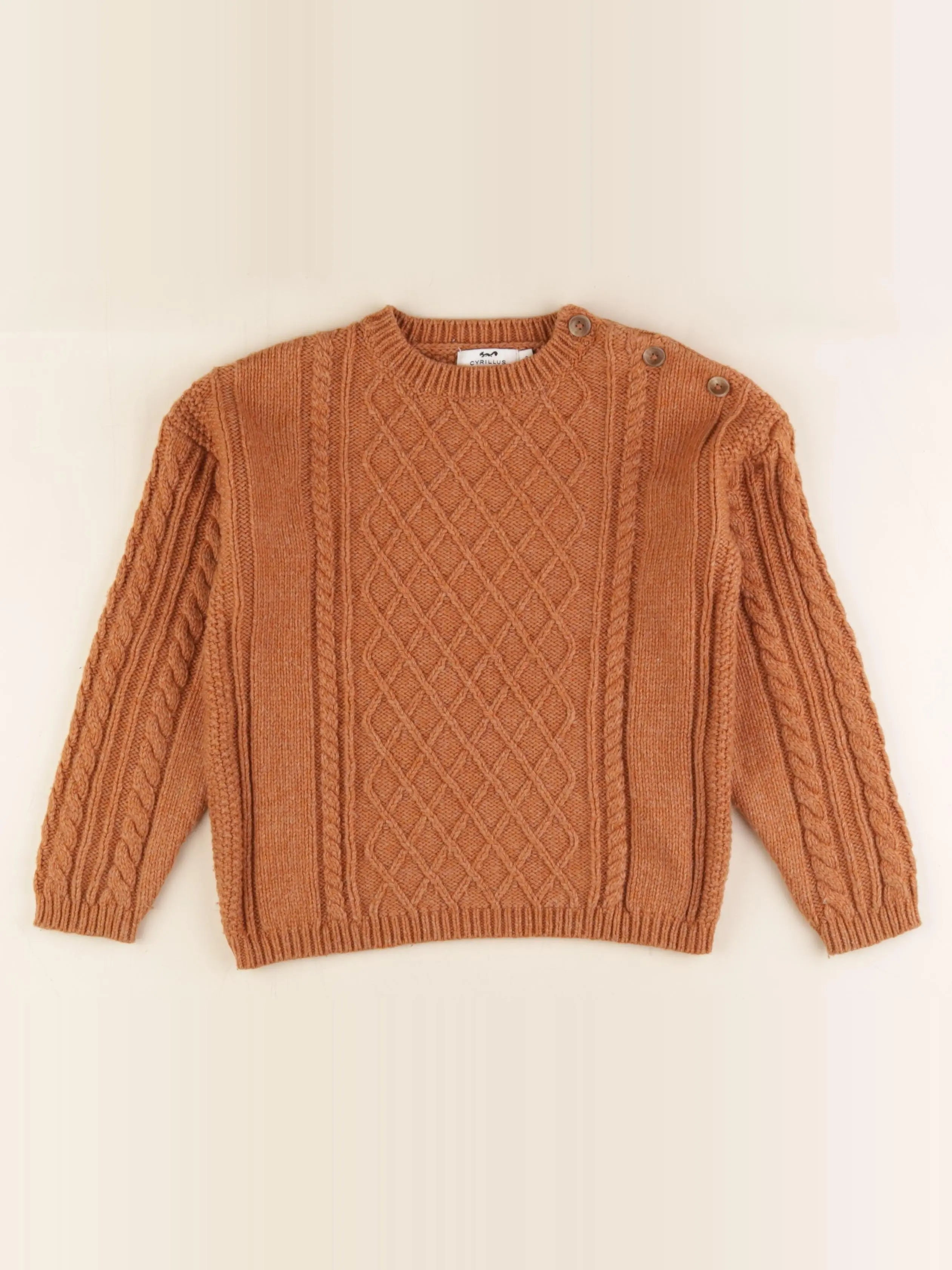 Cyrillus - pull marron - 8 ans
