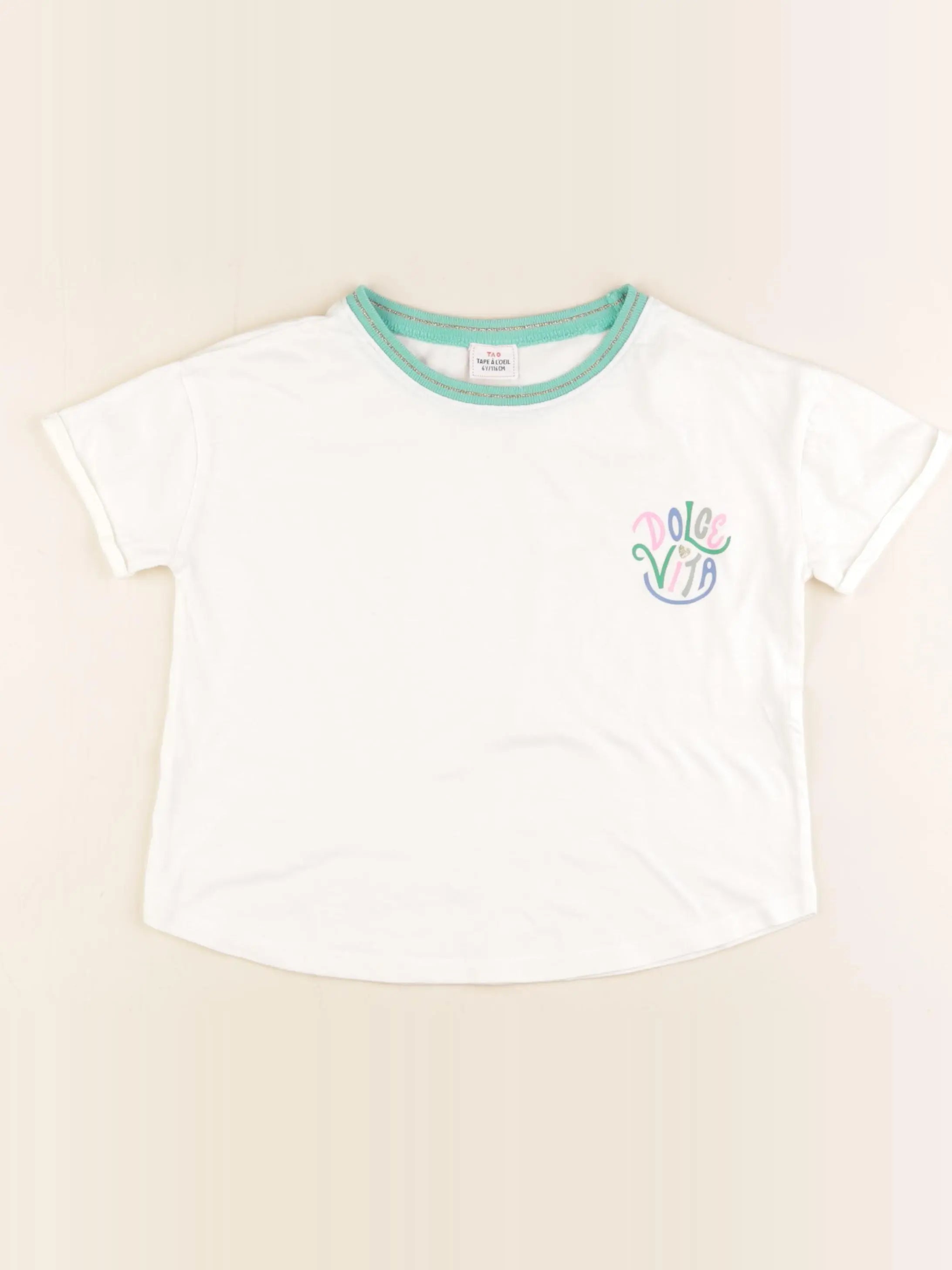 Tape à l'oeil - tee-shirt blanc, vert - 6 ans