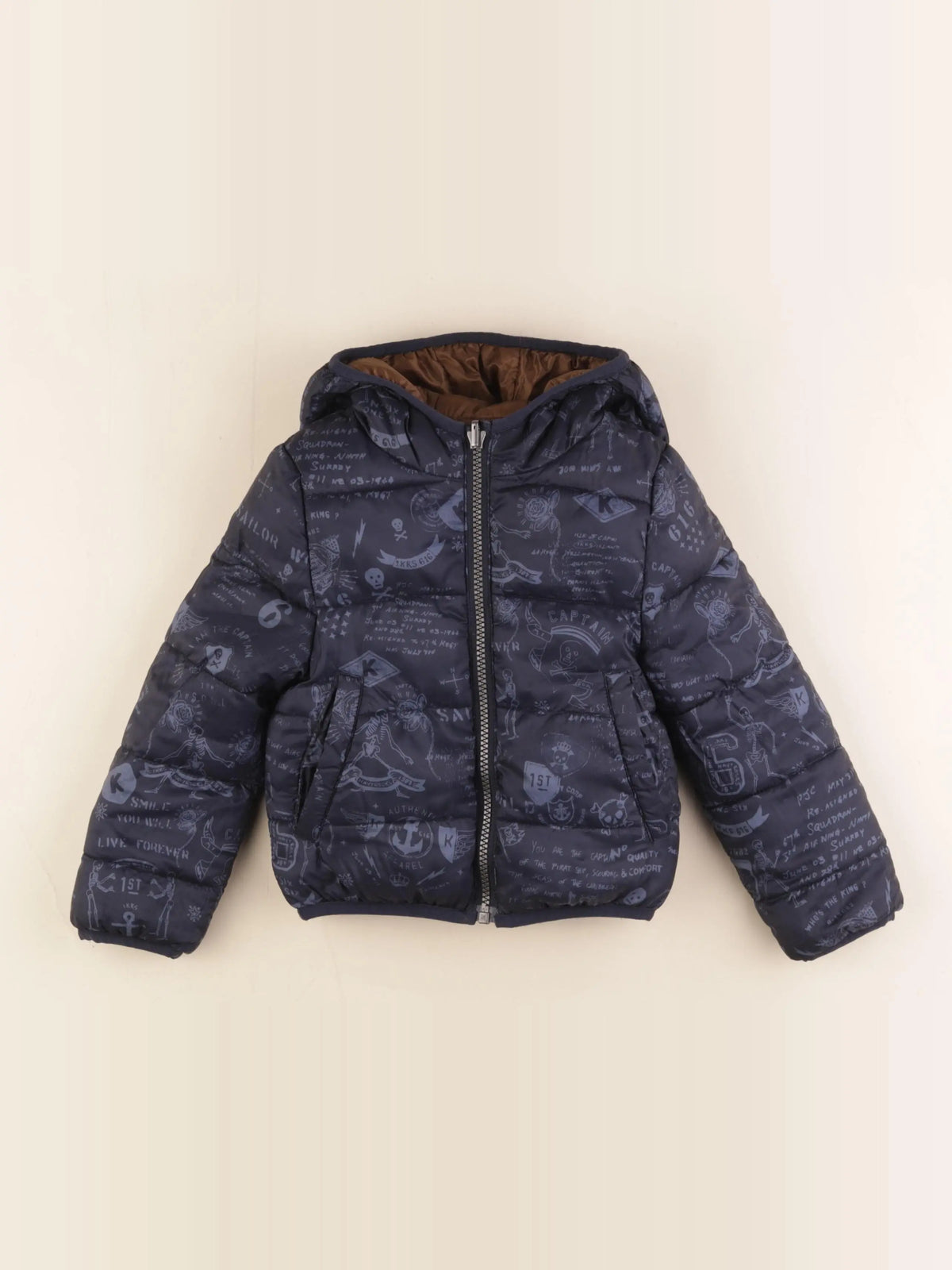 IKKS - doudoune bleu, marron - 3 ans