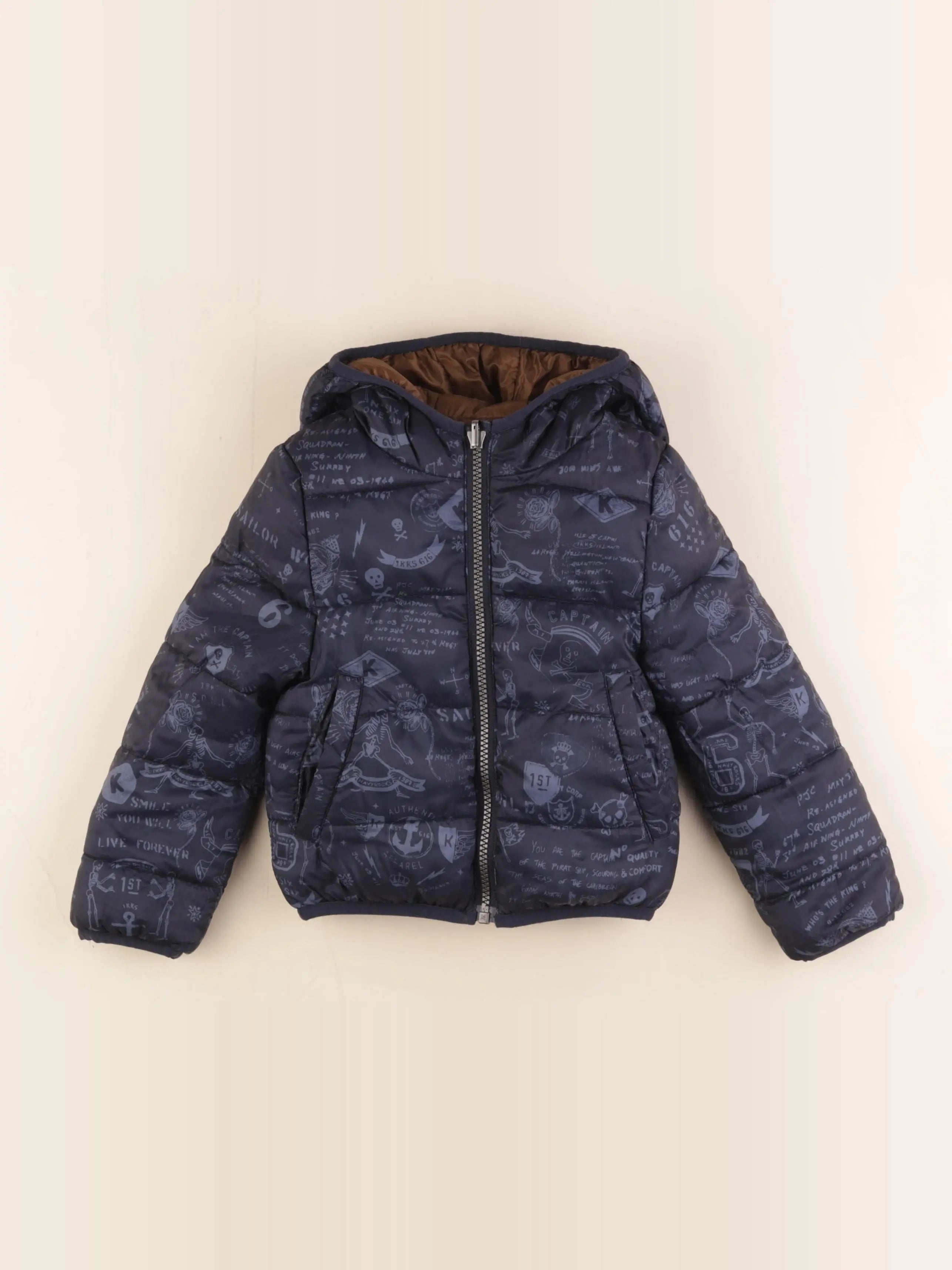 IKKS - doudoune bleu, marron - 3 ans