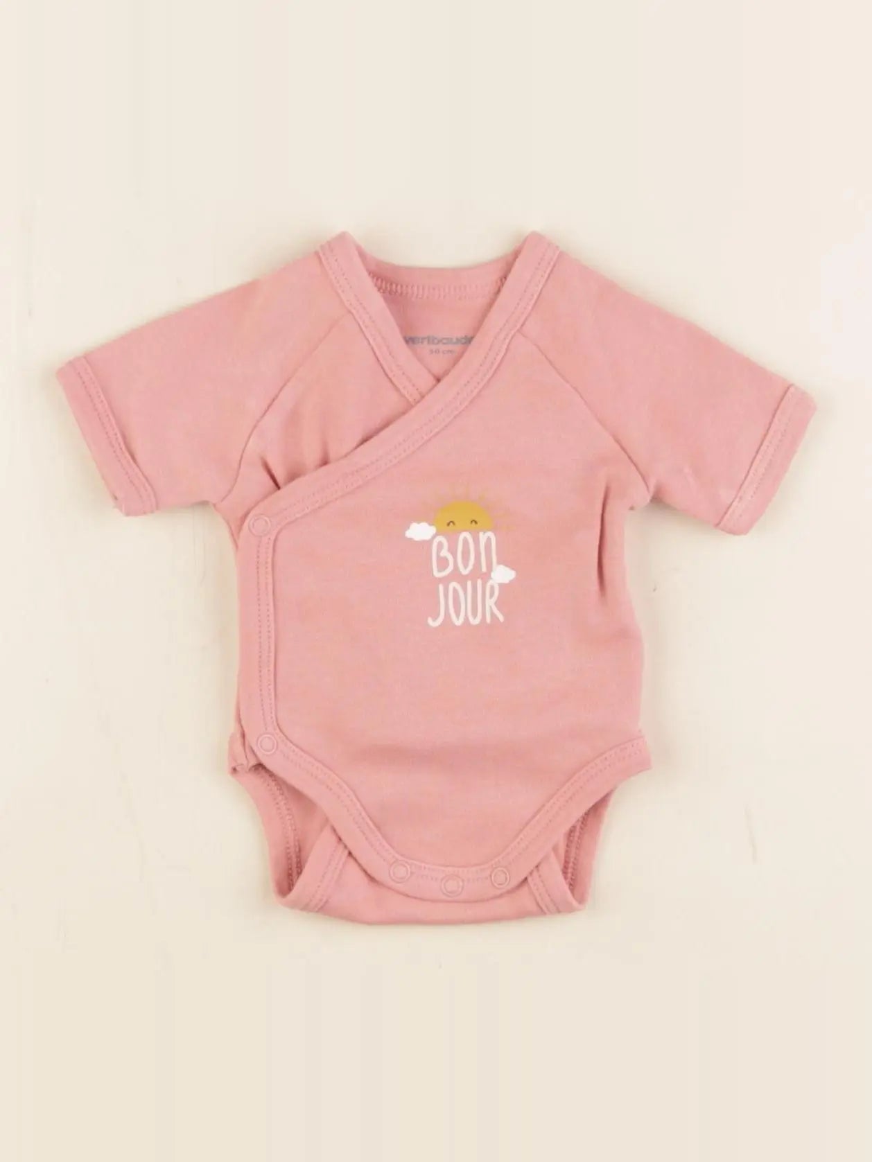 Vertbaudet - body rose - 0 mois