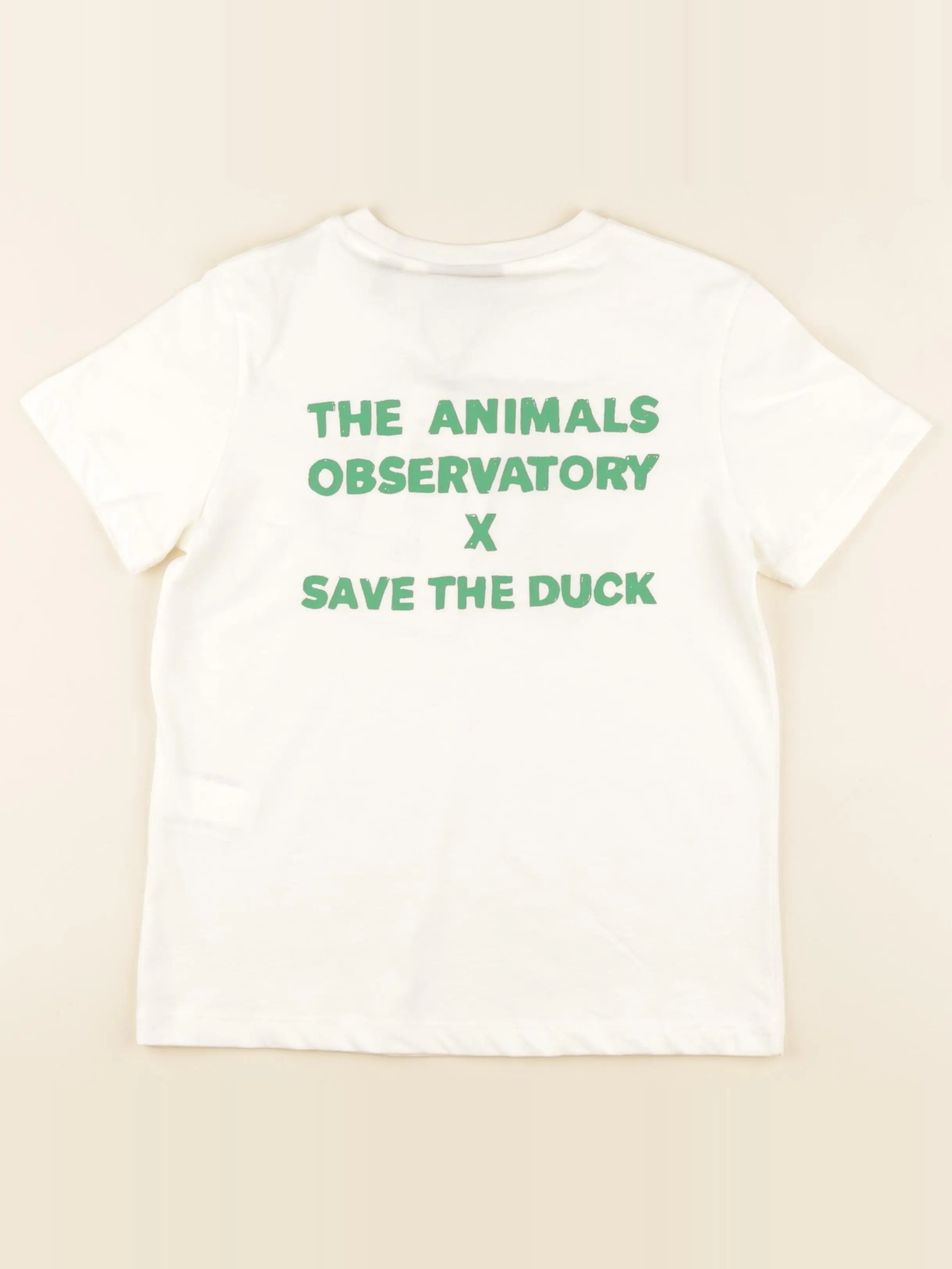 Tee-shirt imprimé au dos blanc, vert