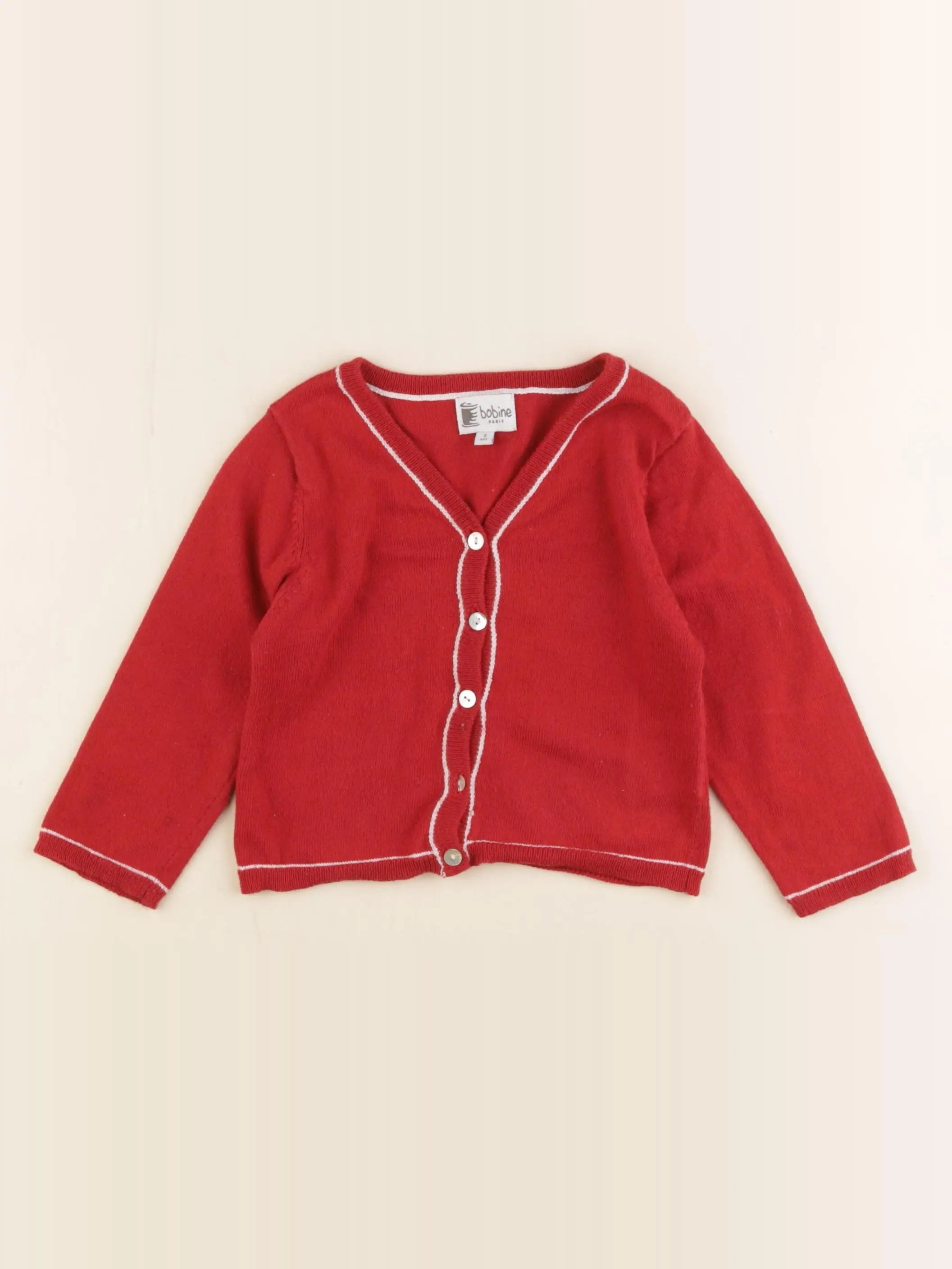 Bobine - gilet rouge - 2 ans