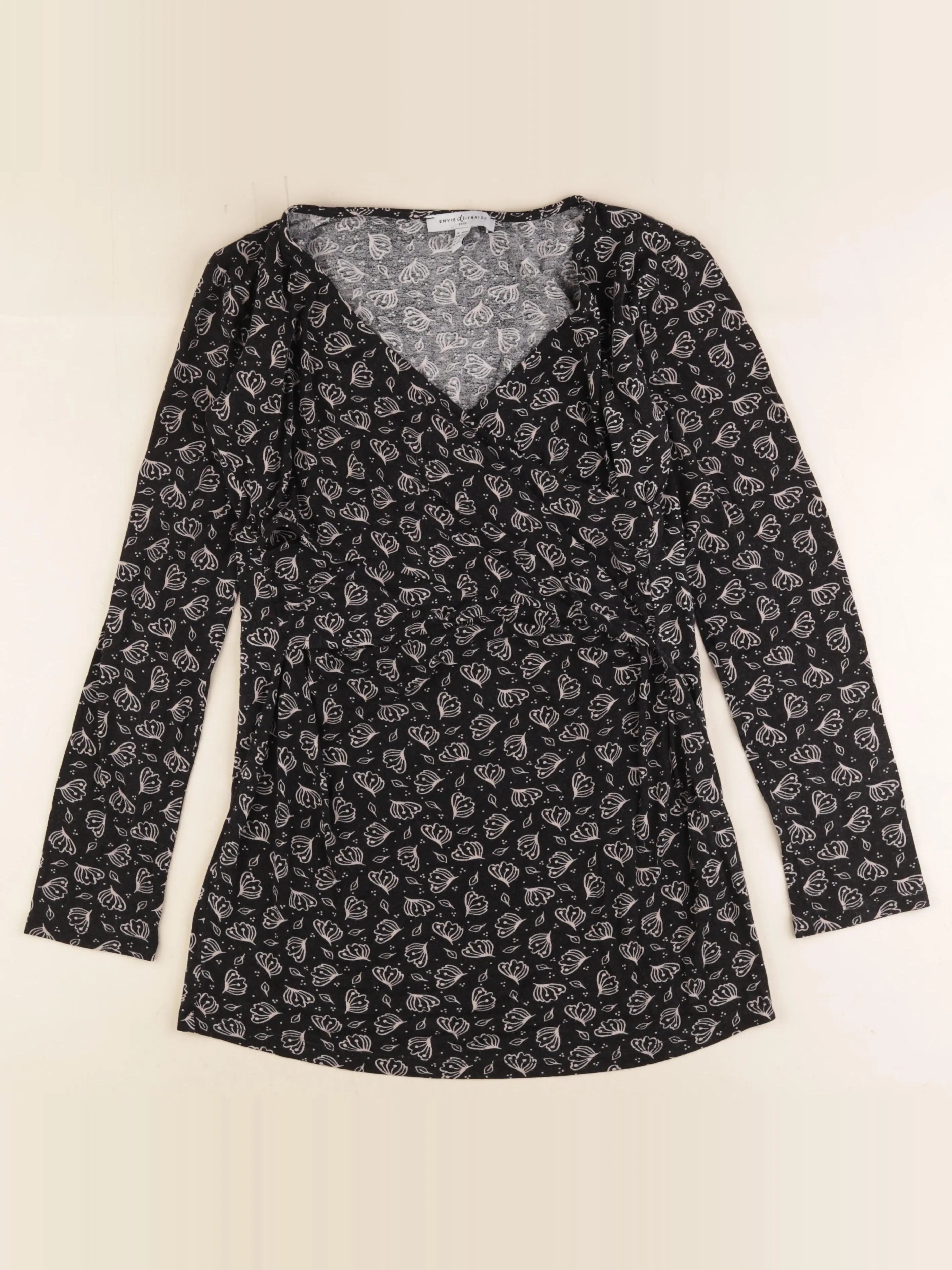 Envie de fraise - tee-shirt grossesse, allaitement noir - 40 à 42