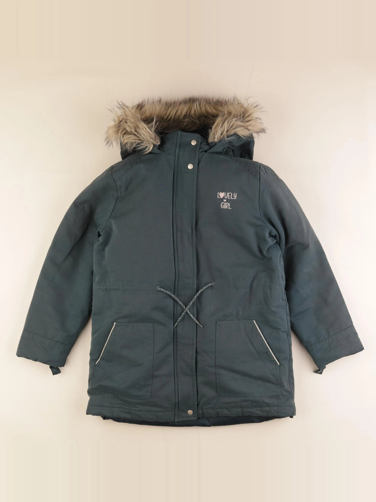 Vertbaudet - parka vert, or - 12 ans