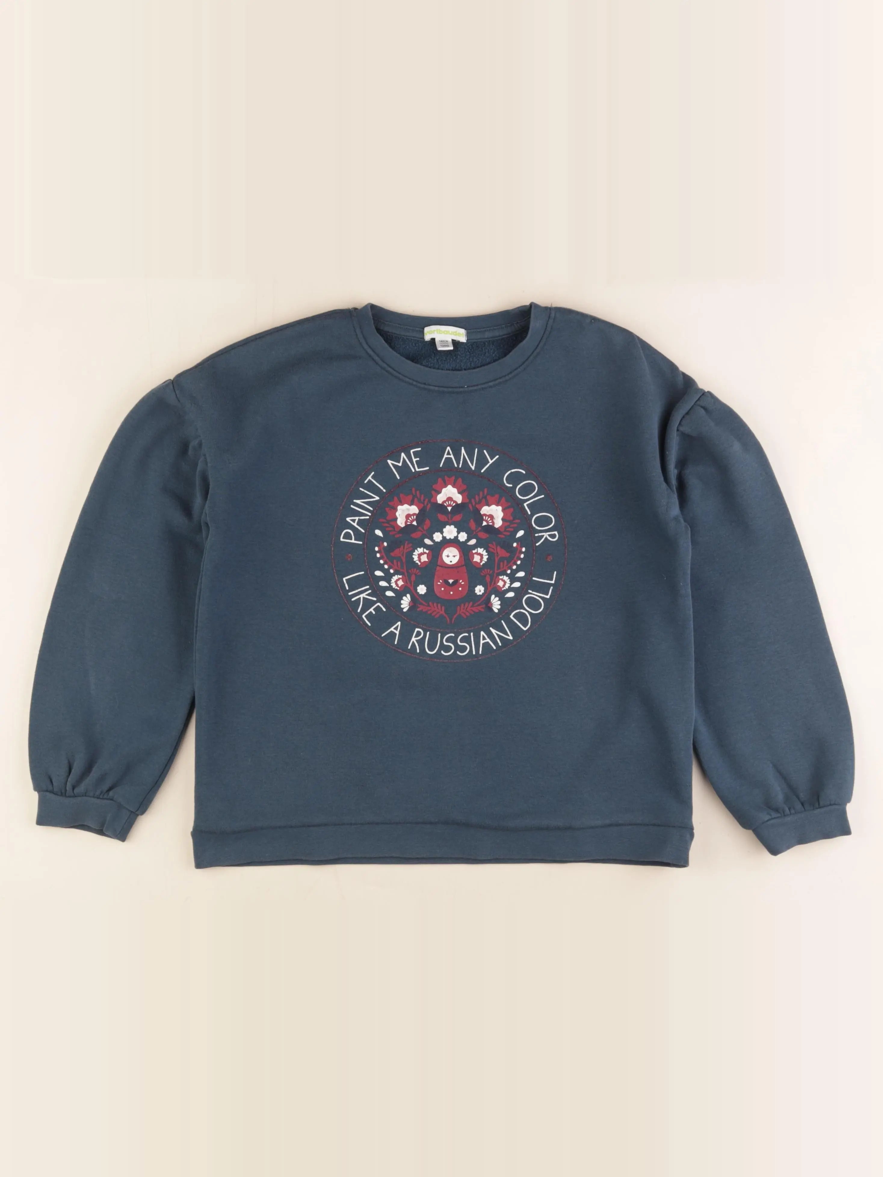 Vertbaudet - sweat bleu - 10 ans