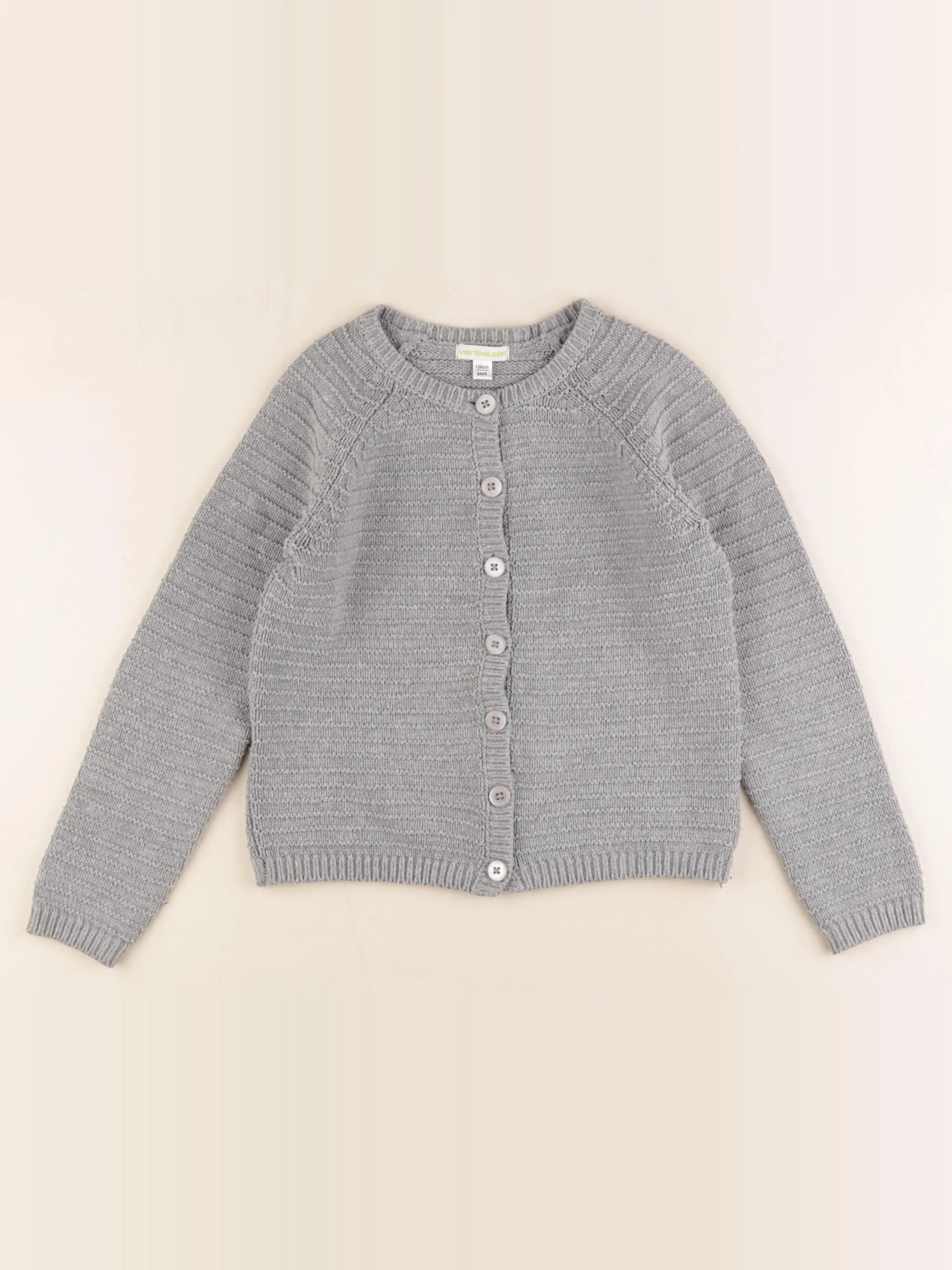 Vertbaudet - gilet gris - 8 ans