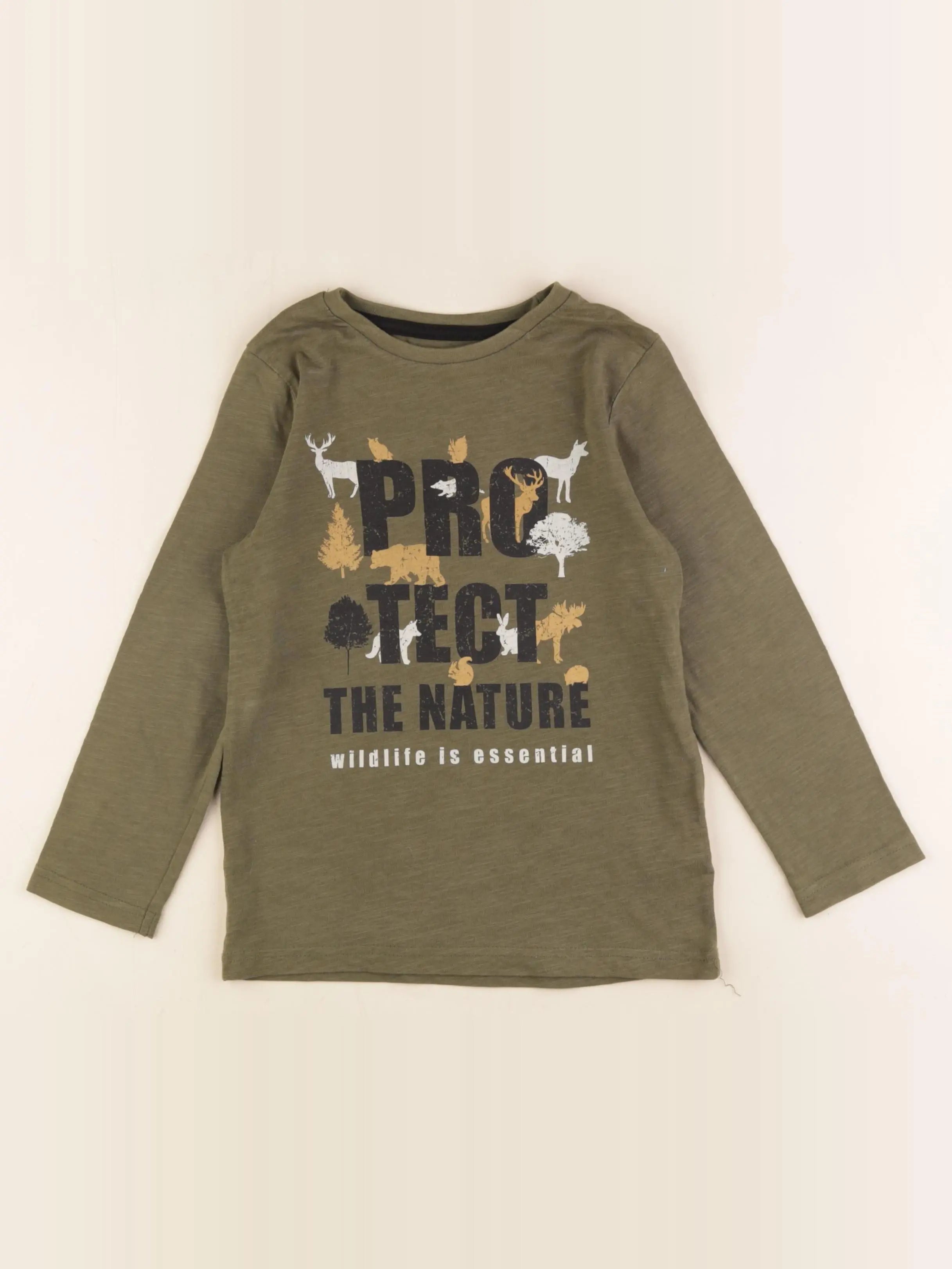 Vertbaudet - tee-shirt vert - 6 ans