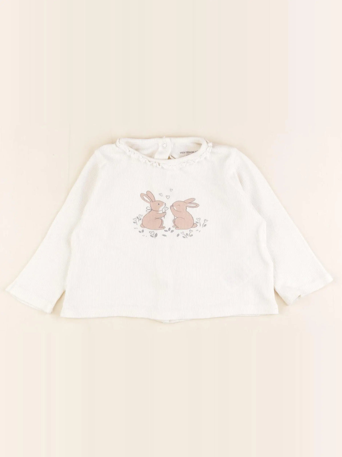 Vertbaudet - tee-shirt beige - 9 mois