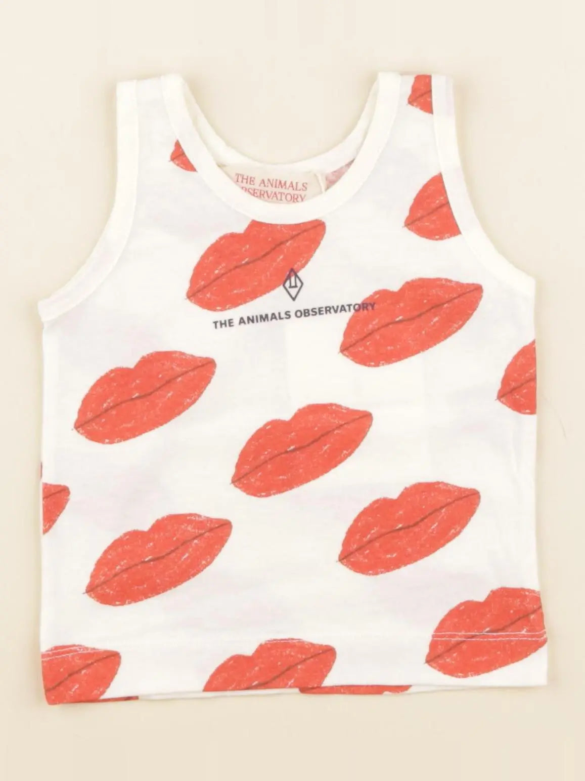 Débardeur imprimé au dos rouge, blanc