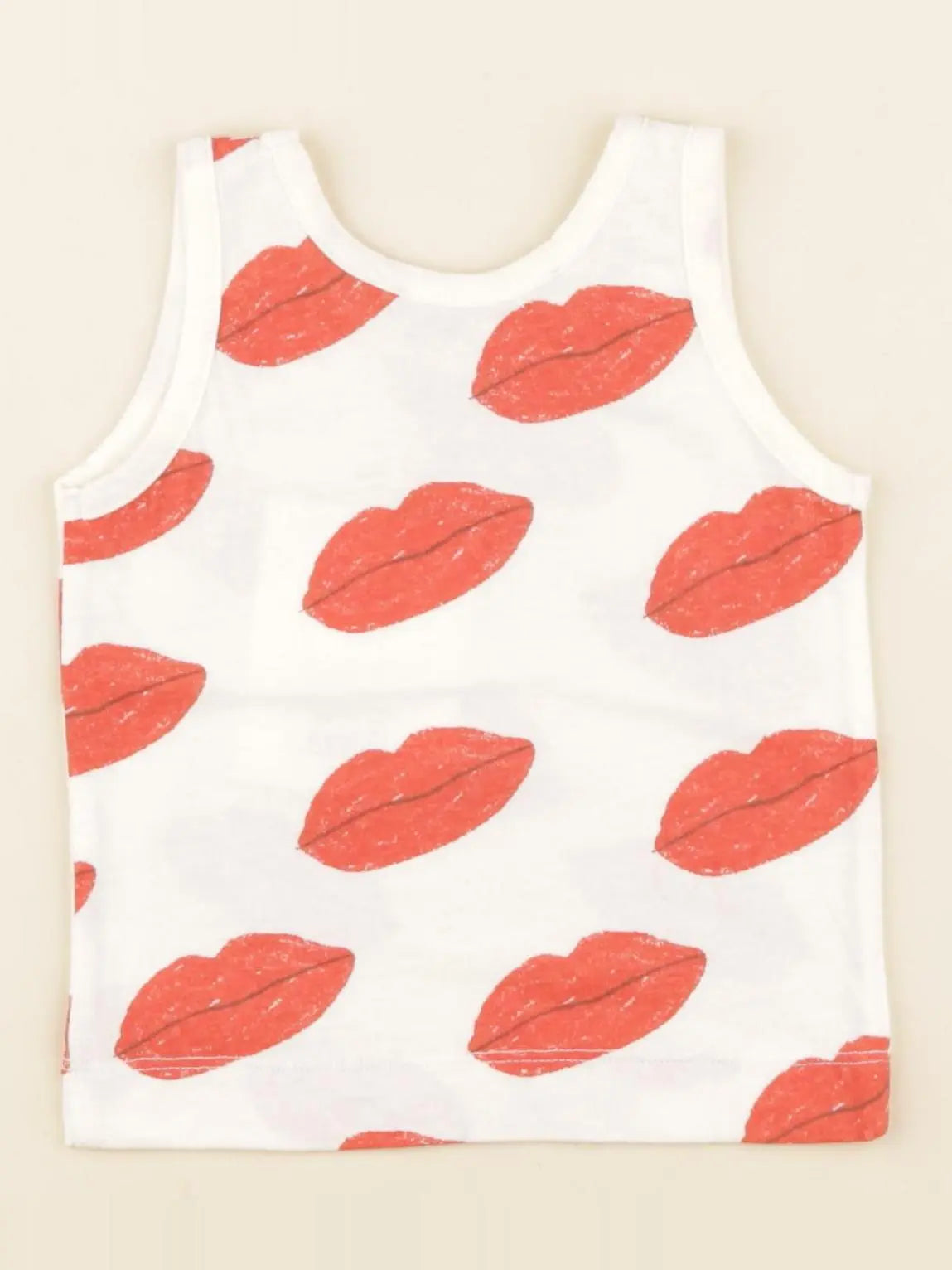 Débardeur imprimé au dos rouge, blanc