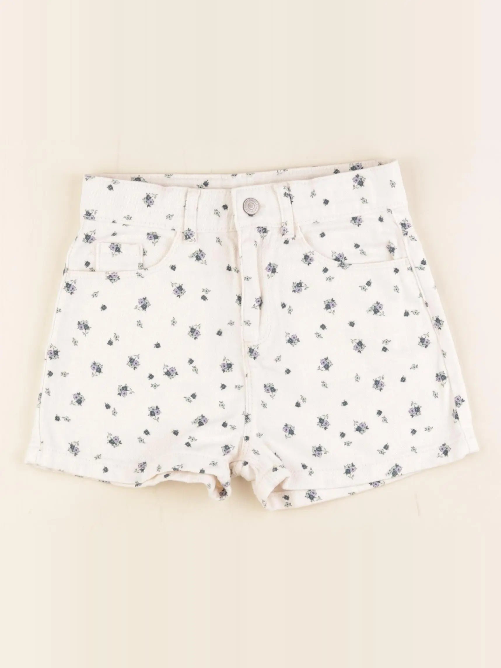 Vertbaudet - short blanc, bleu - 8 ans