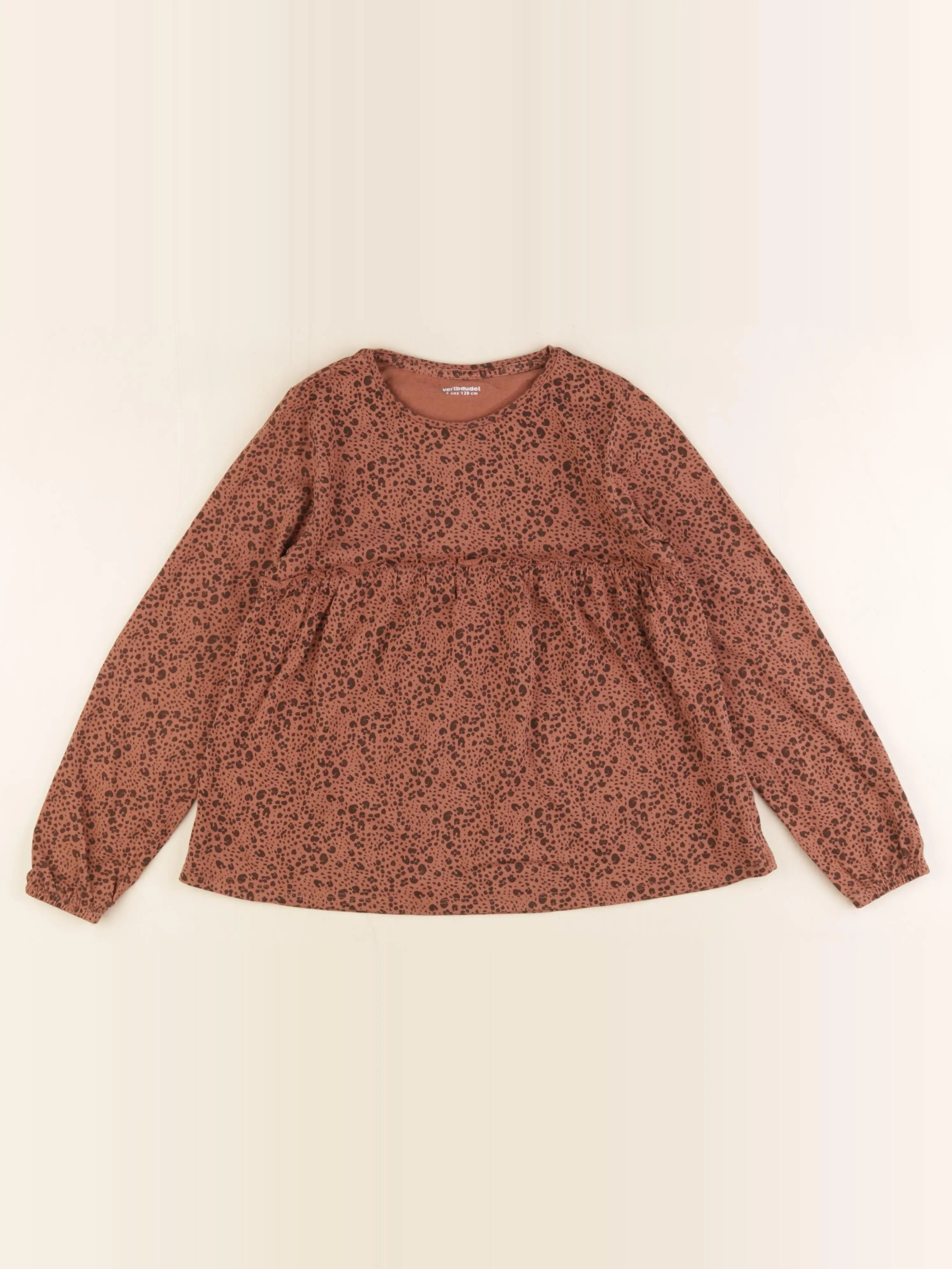 Vertbaudet - tee-shirt marron - 8 ans