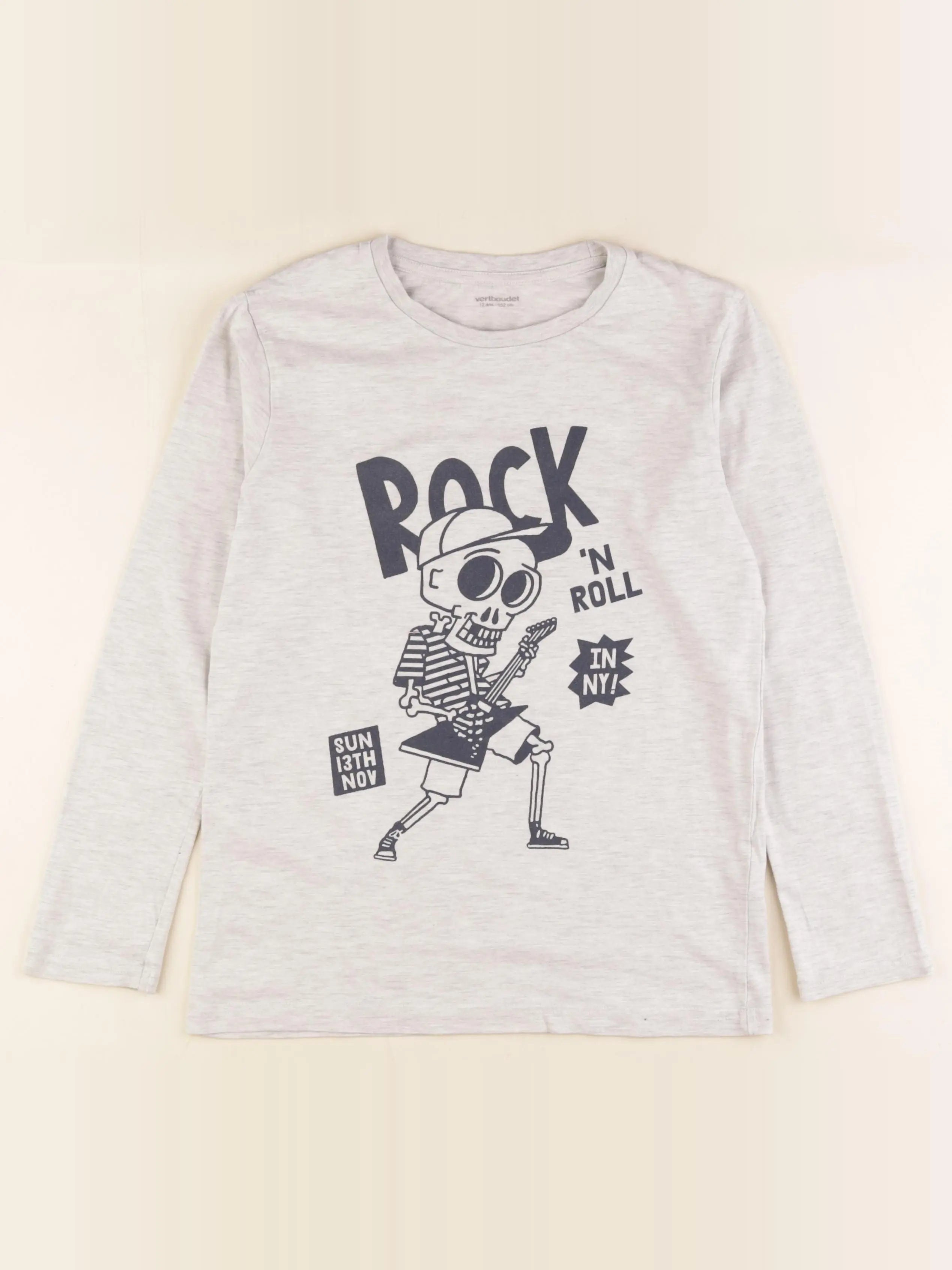 Vertbaudet - tee-shirt gris - 12 ans