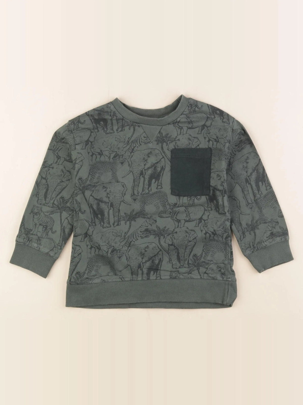 Vertbaudet - sweat vert - 3 ans