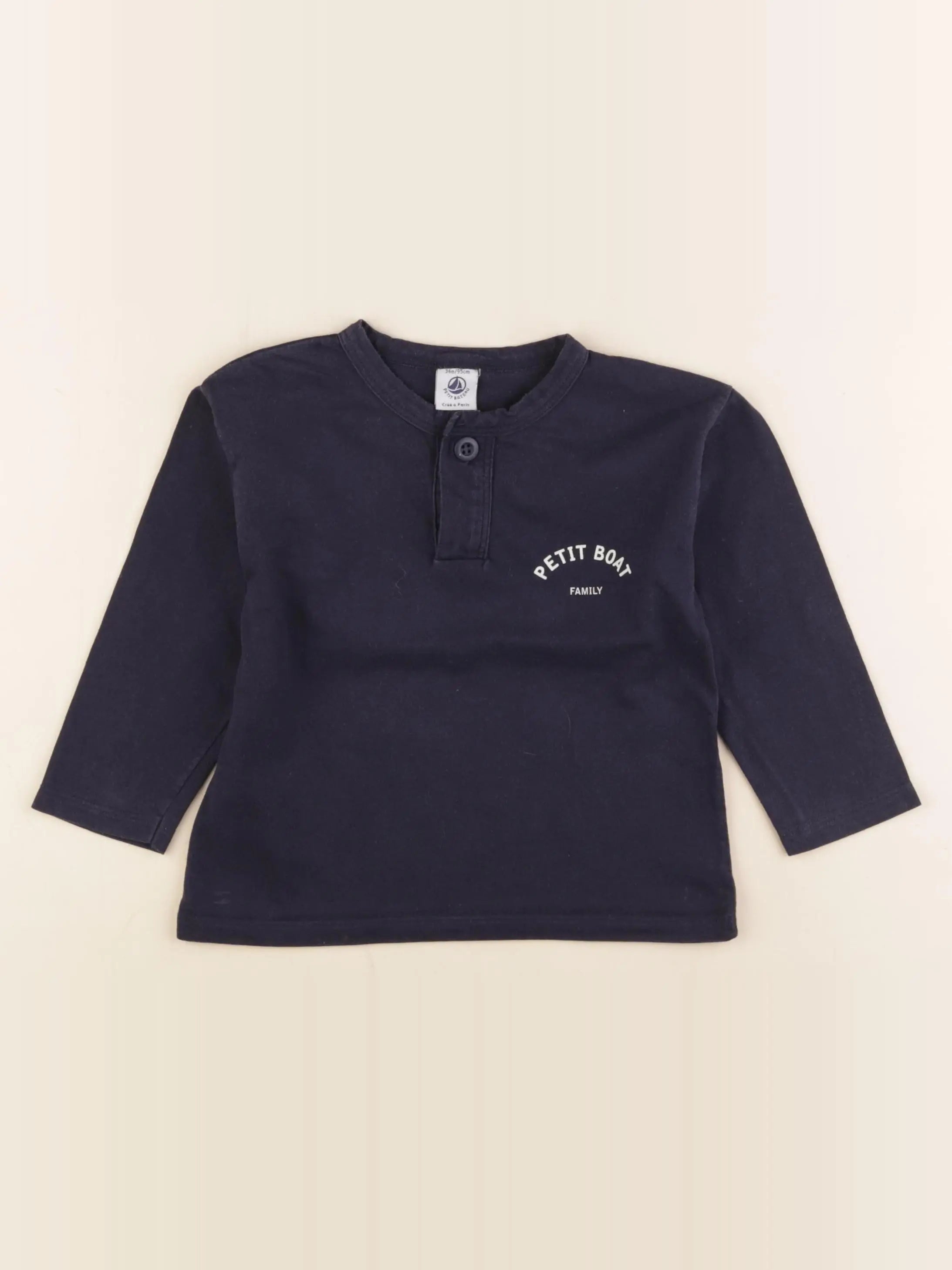Petit Bateau - tee-shirt bleu - 36 mois