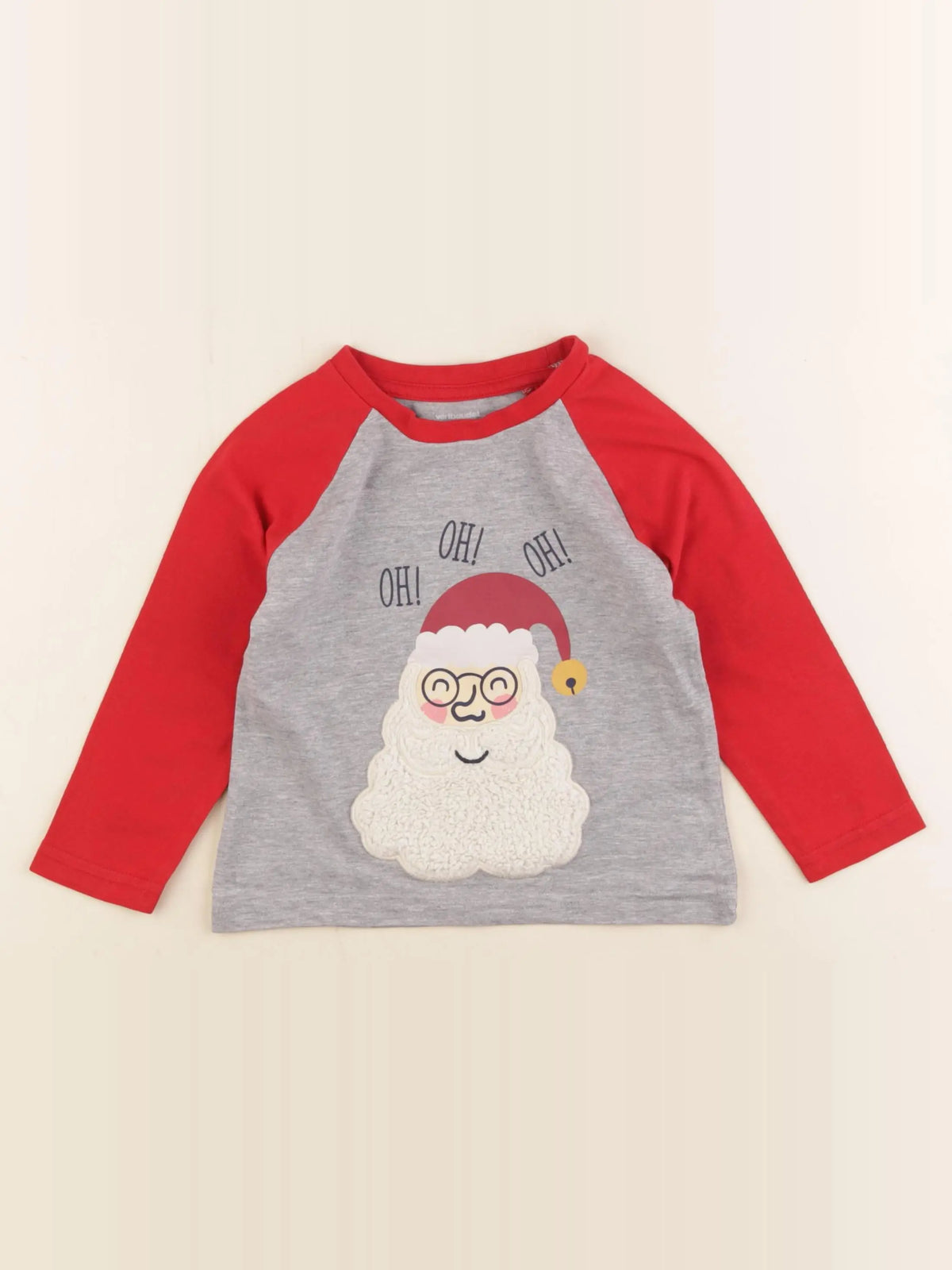 Vertbaudet - tee-shirt gris, rouge - 3 ans