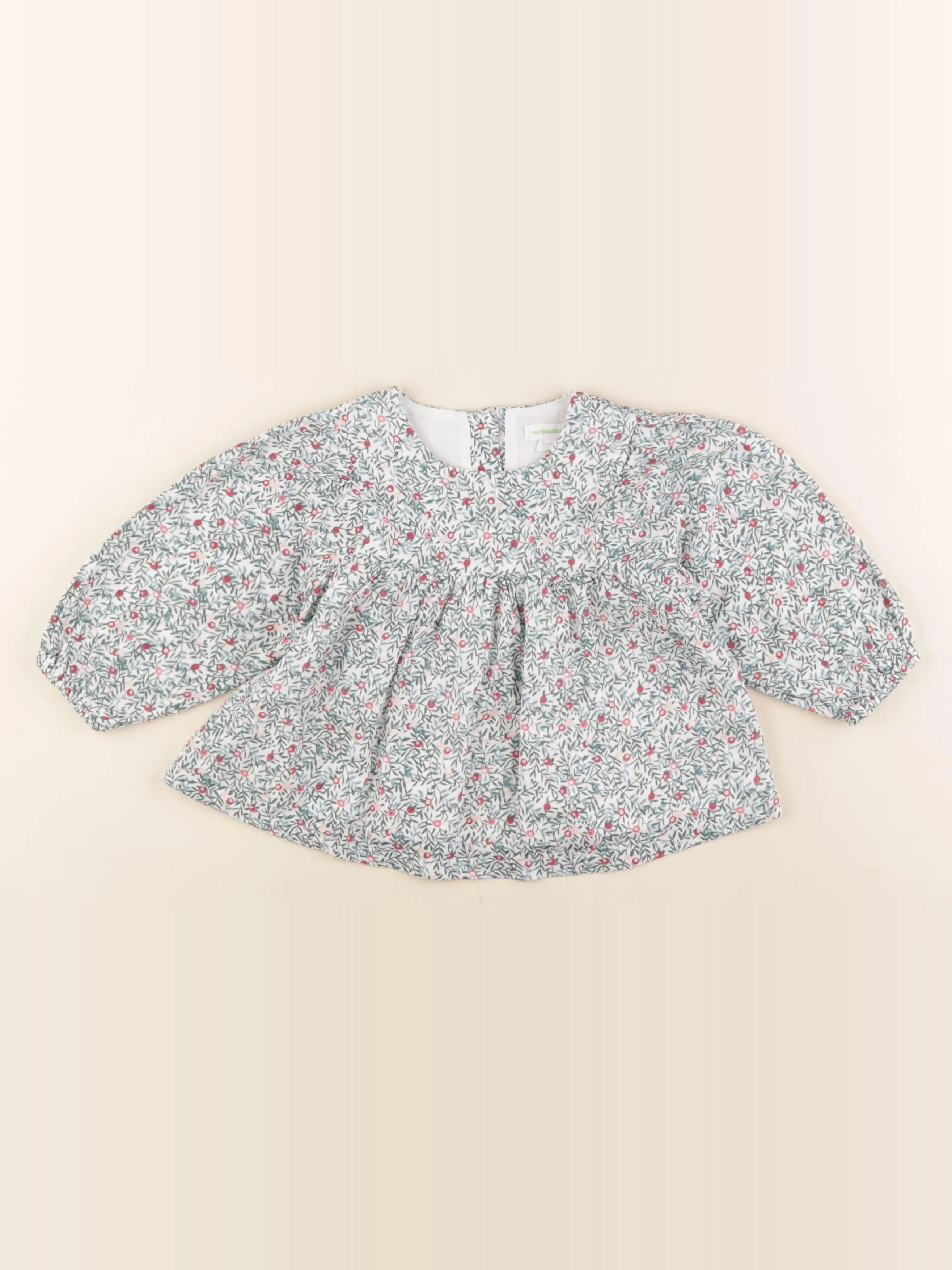 Vertbaudet - blouse blanc, vert - 18 mois