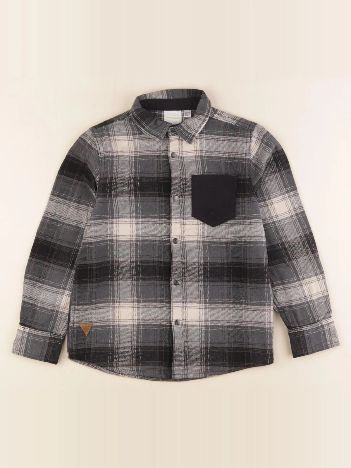Vertbaudet - chemise gris - 8 ans