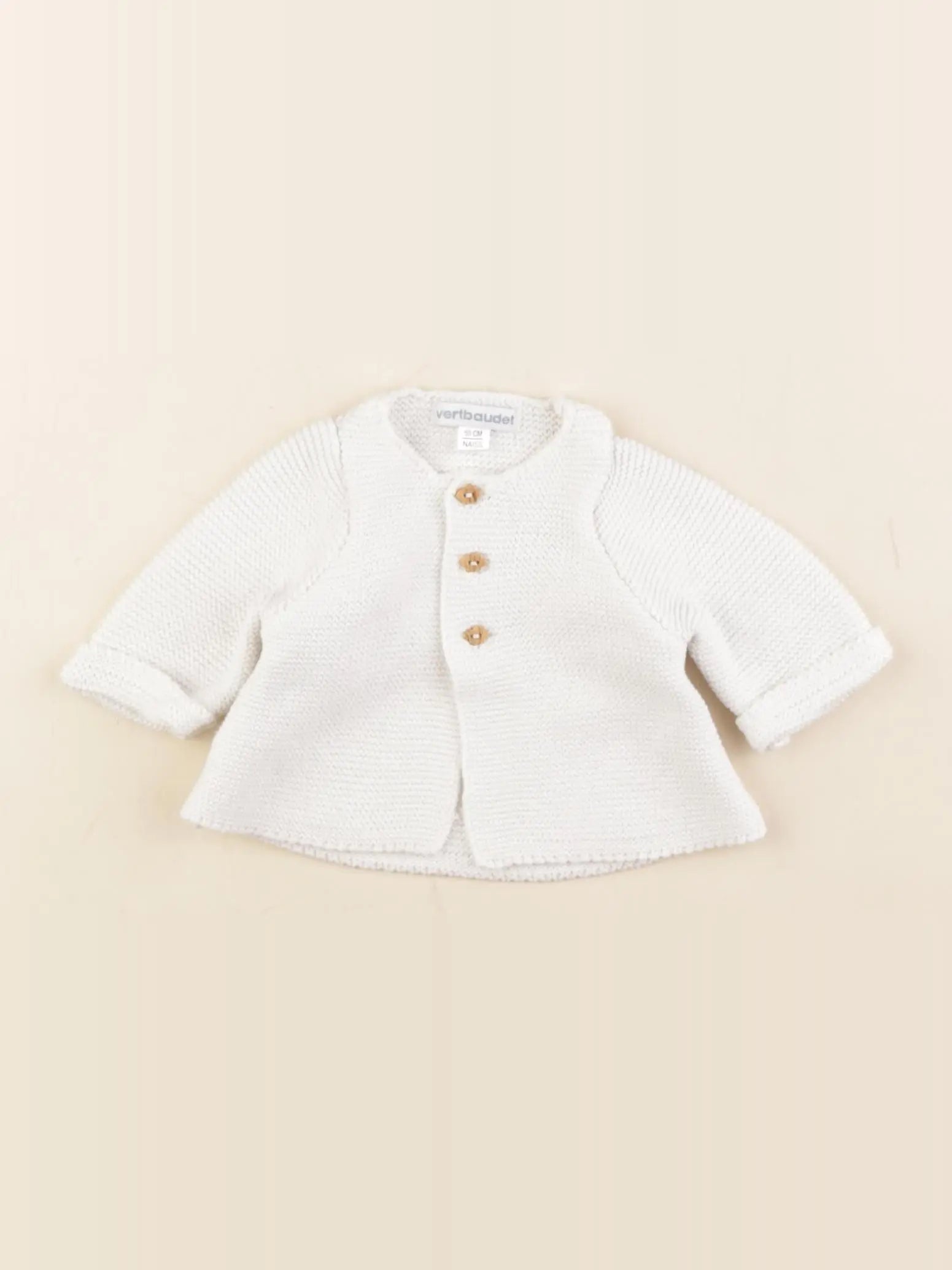 Vertbaudet - gilet blanc - 0 mois