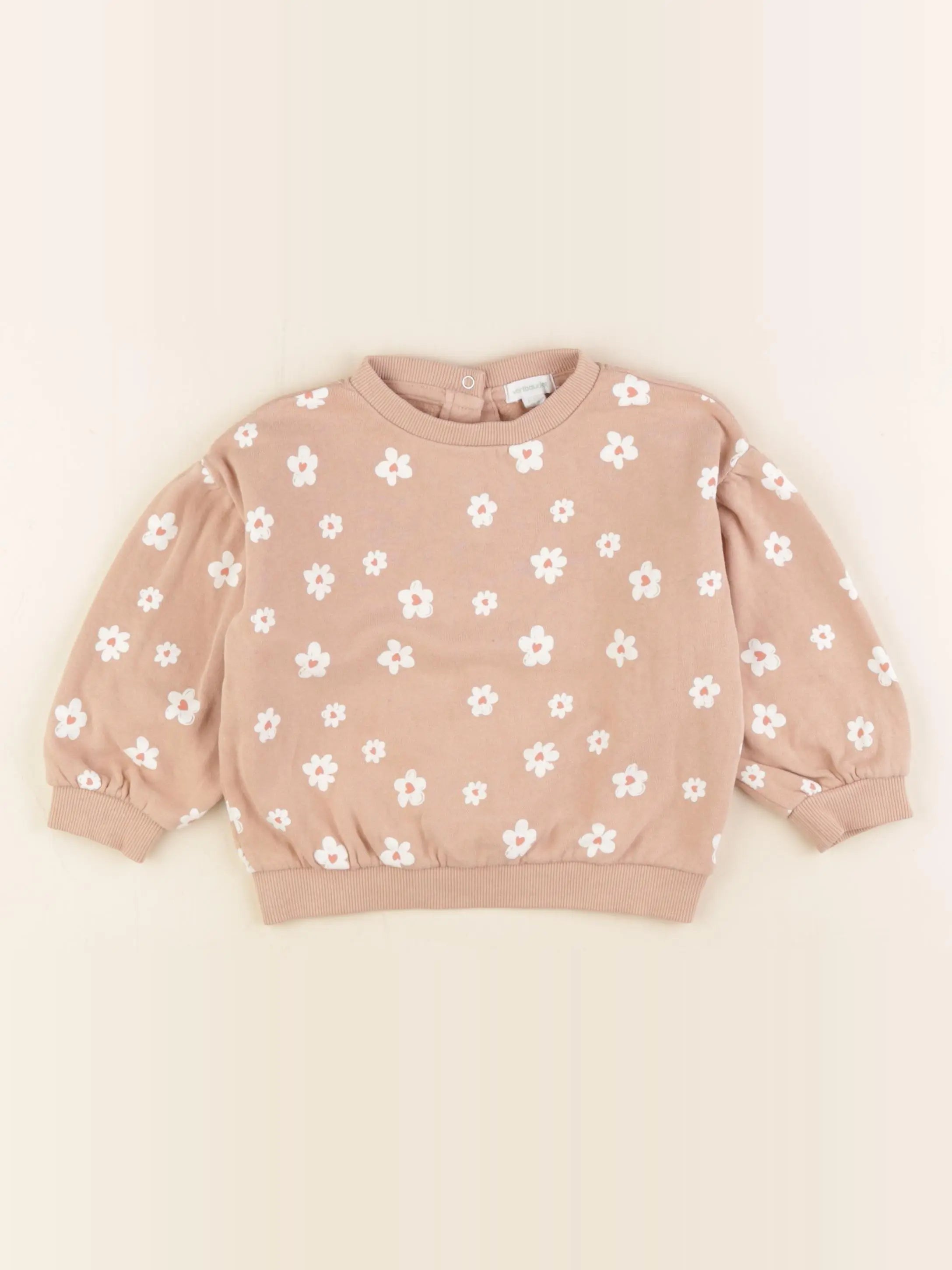 Vertbaudet - sweat rose - 18 mois
