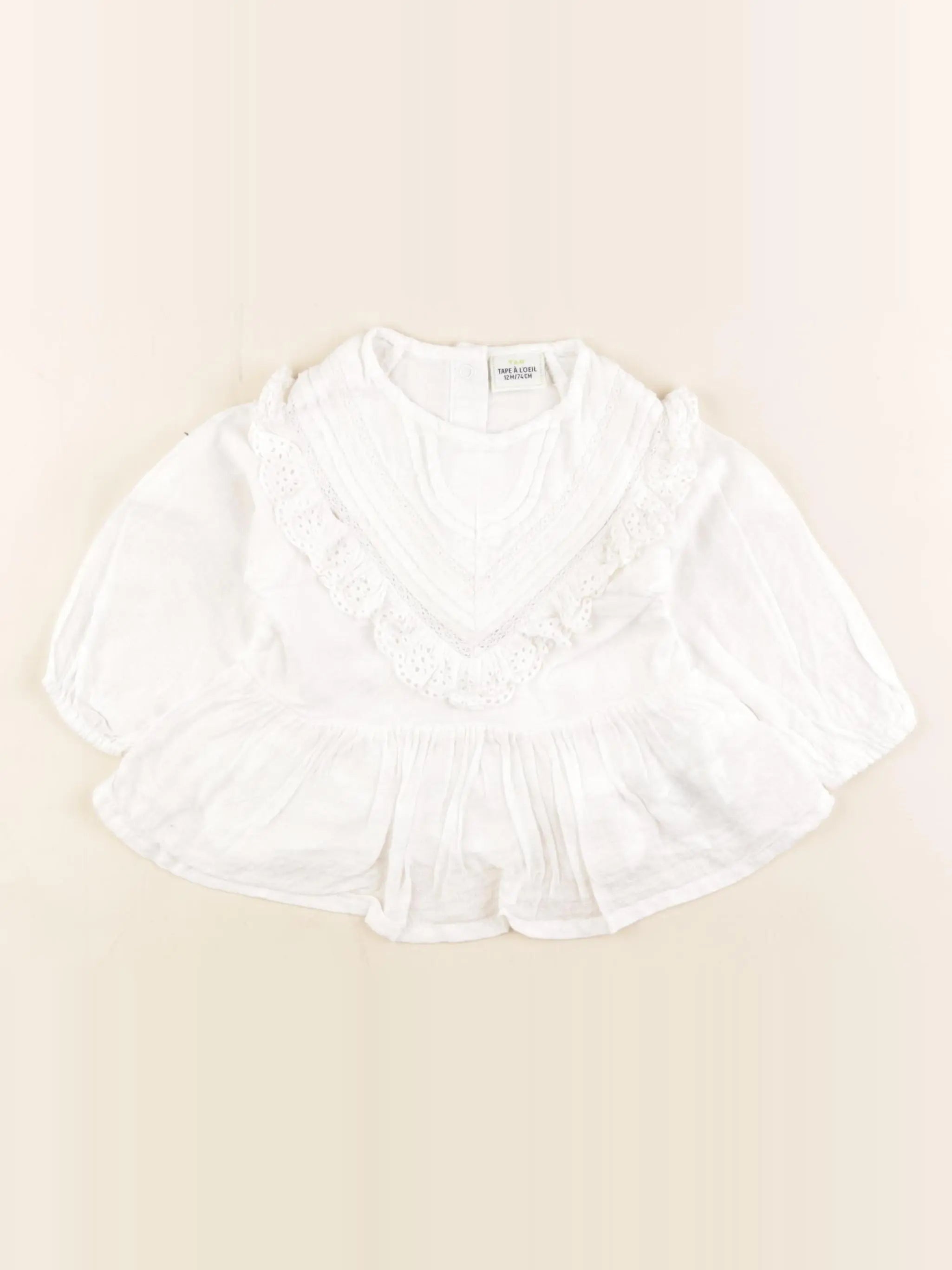 Tape à l'oeil - blouse blanc - 12 mois