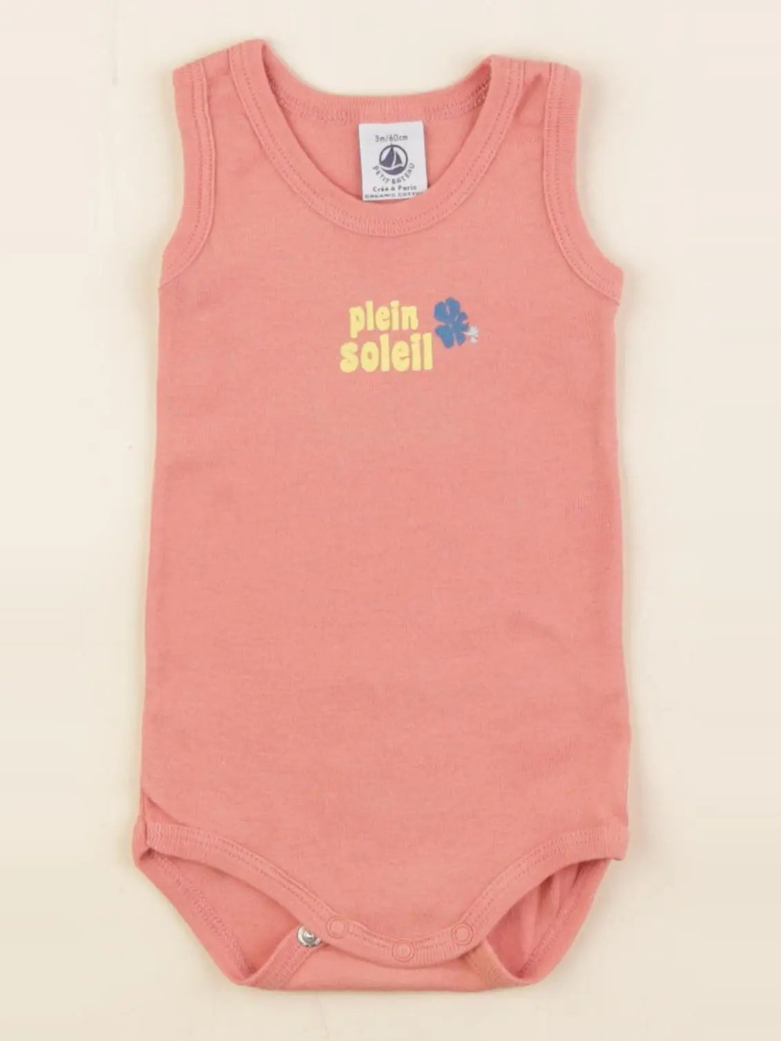Petit Bateau - body orange - 3 mois