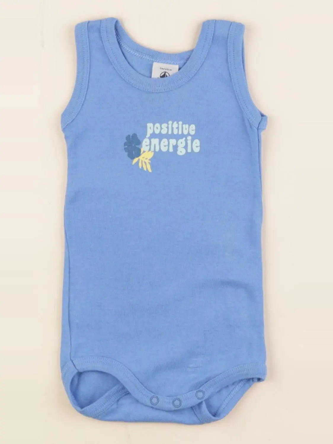 Petit Bateau - body bleu - 3 mois