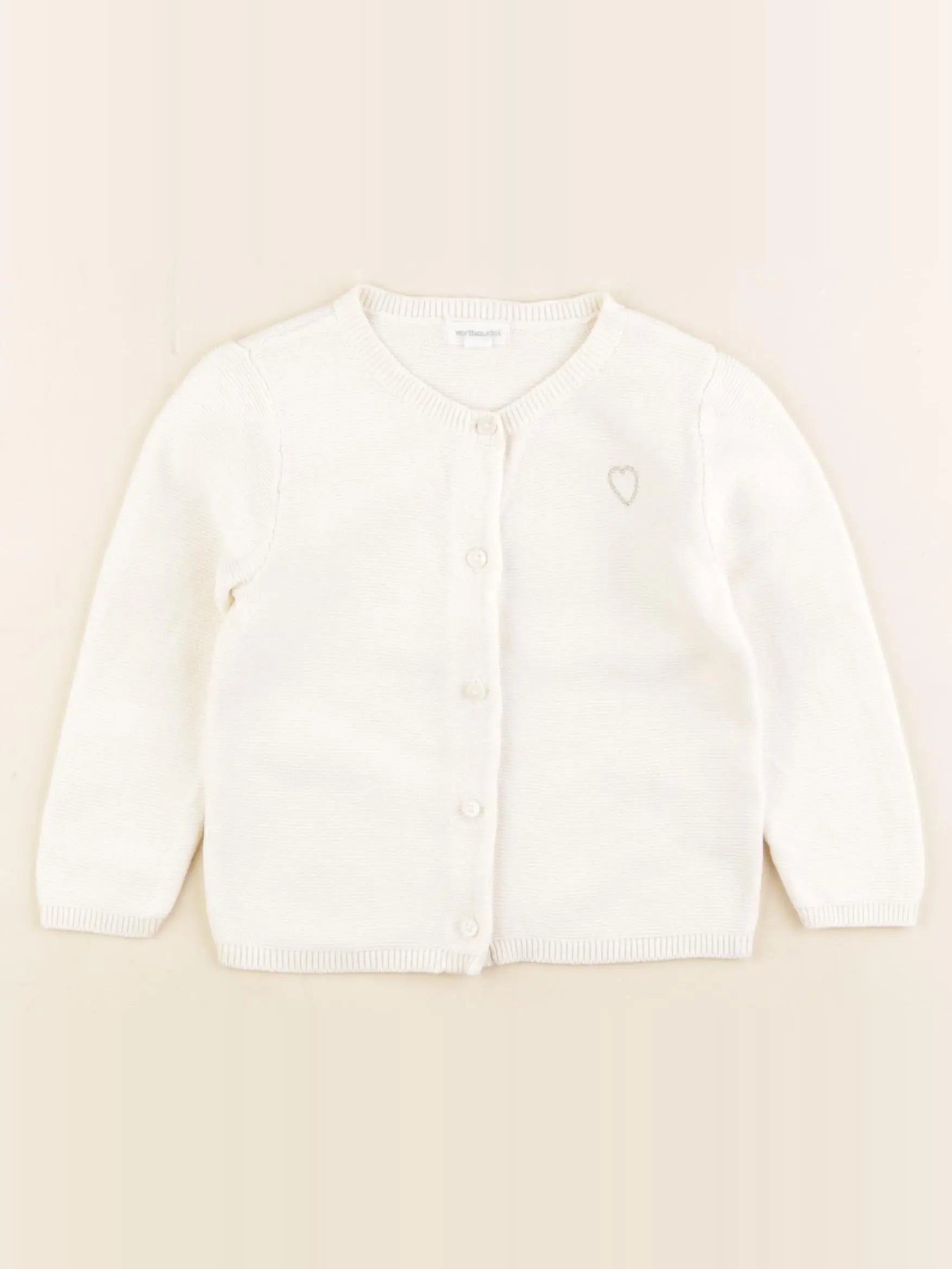 Vertbaudet - gilet blanc - 12 mois