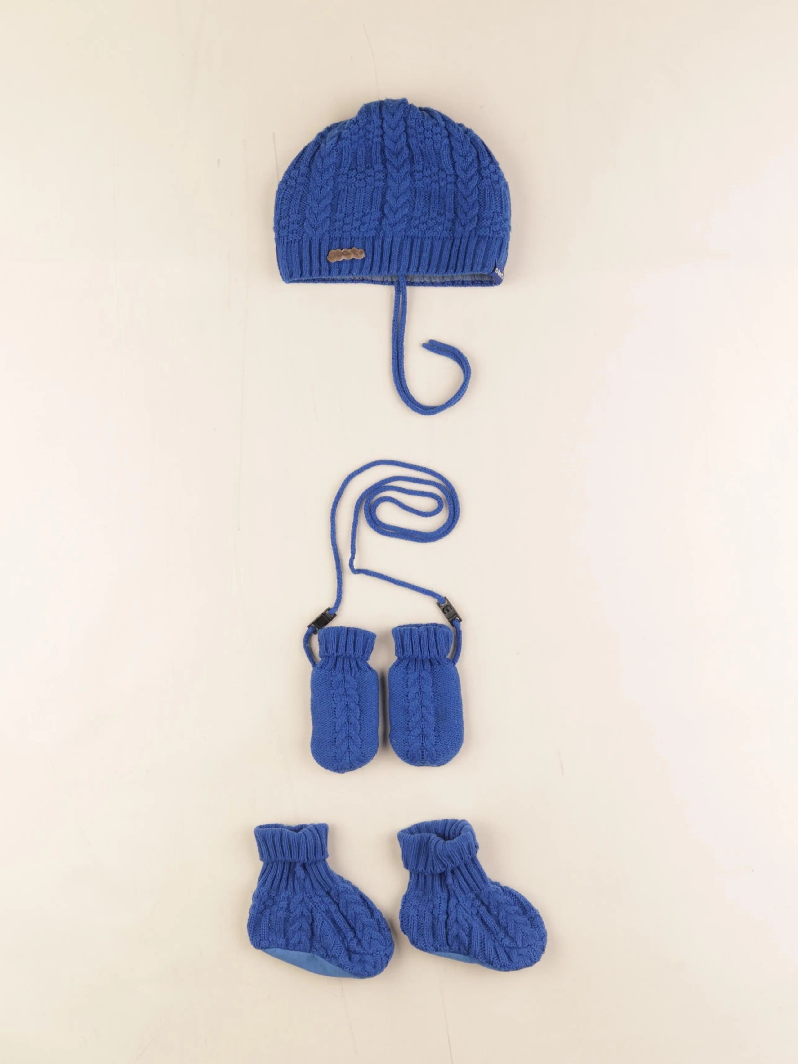 Barts - ensemble bonnet/moufles bleu - 1/2 mois