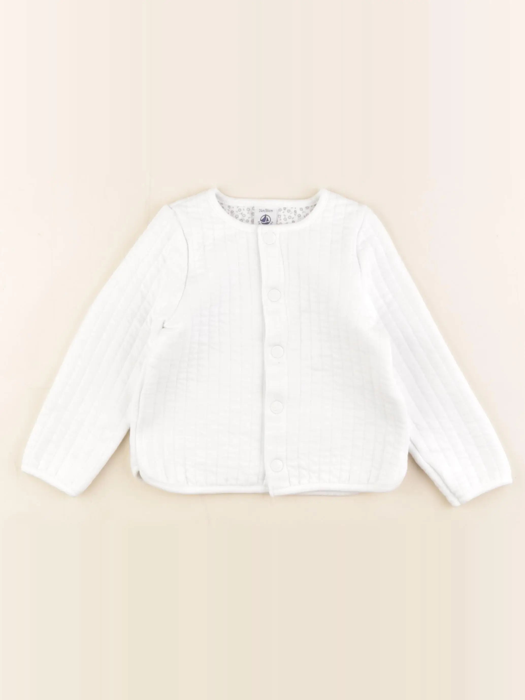Petit Bateau - sweat blanc - 24 mois