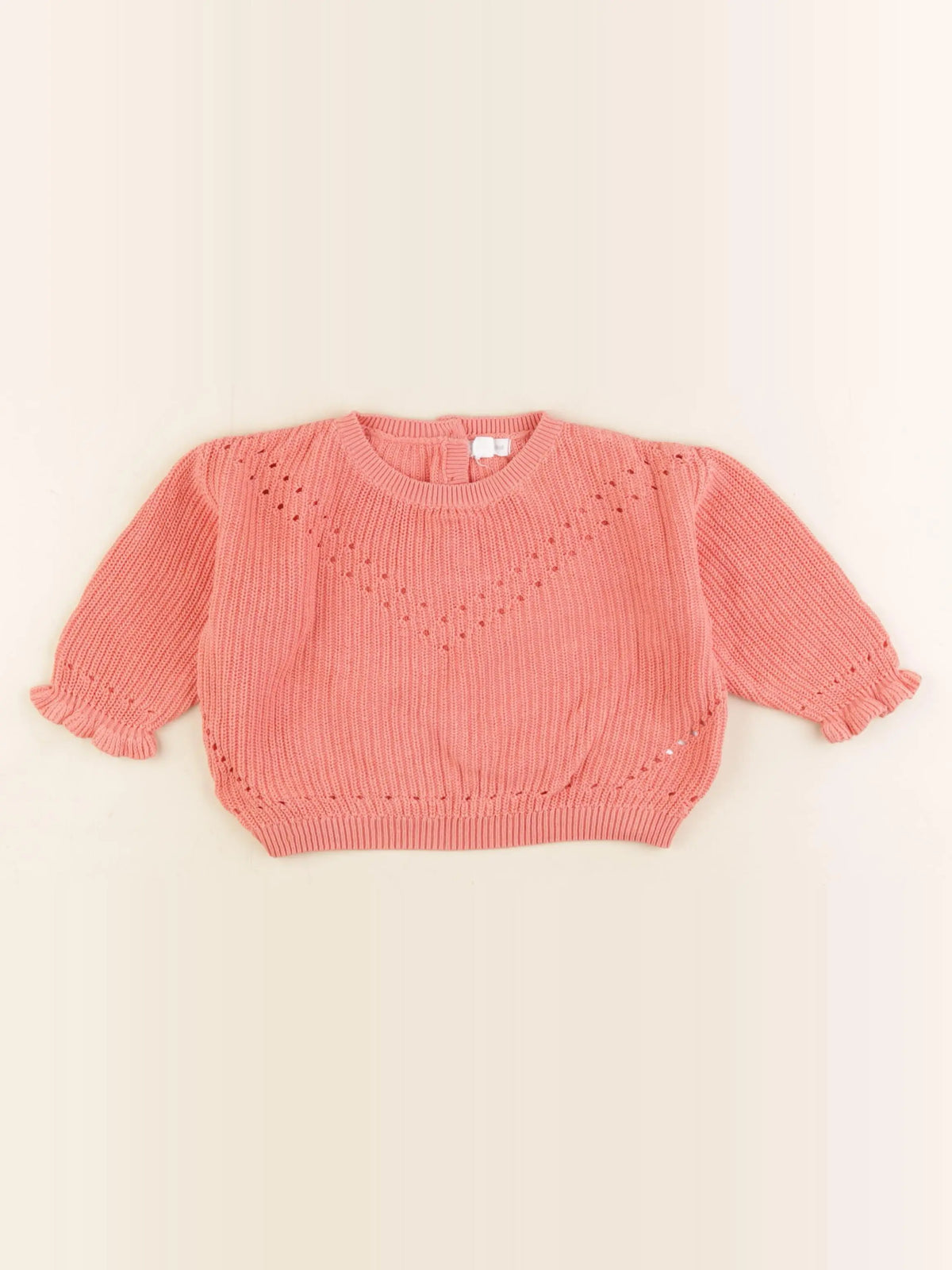 Vertbaudet - pull orange - 12 mois