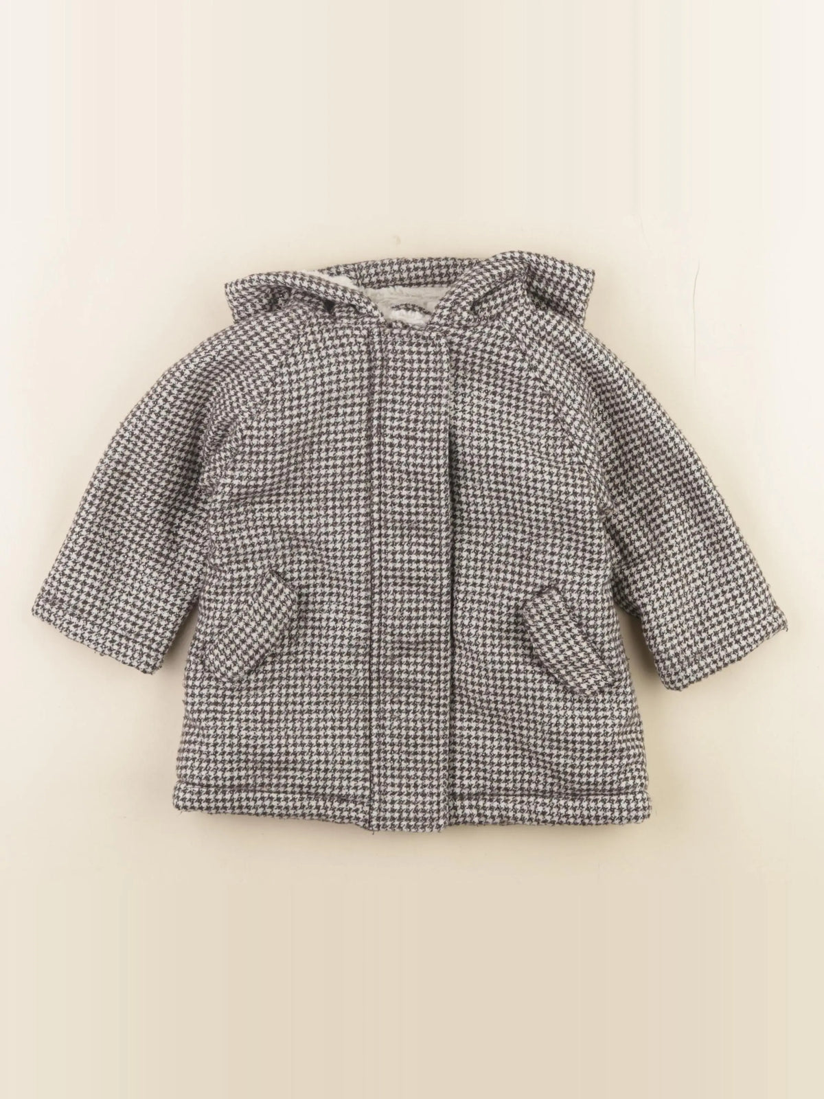 Vertbaudet - manteau beige, marron, argent - 18 mois