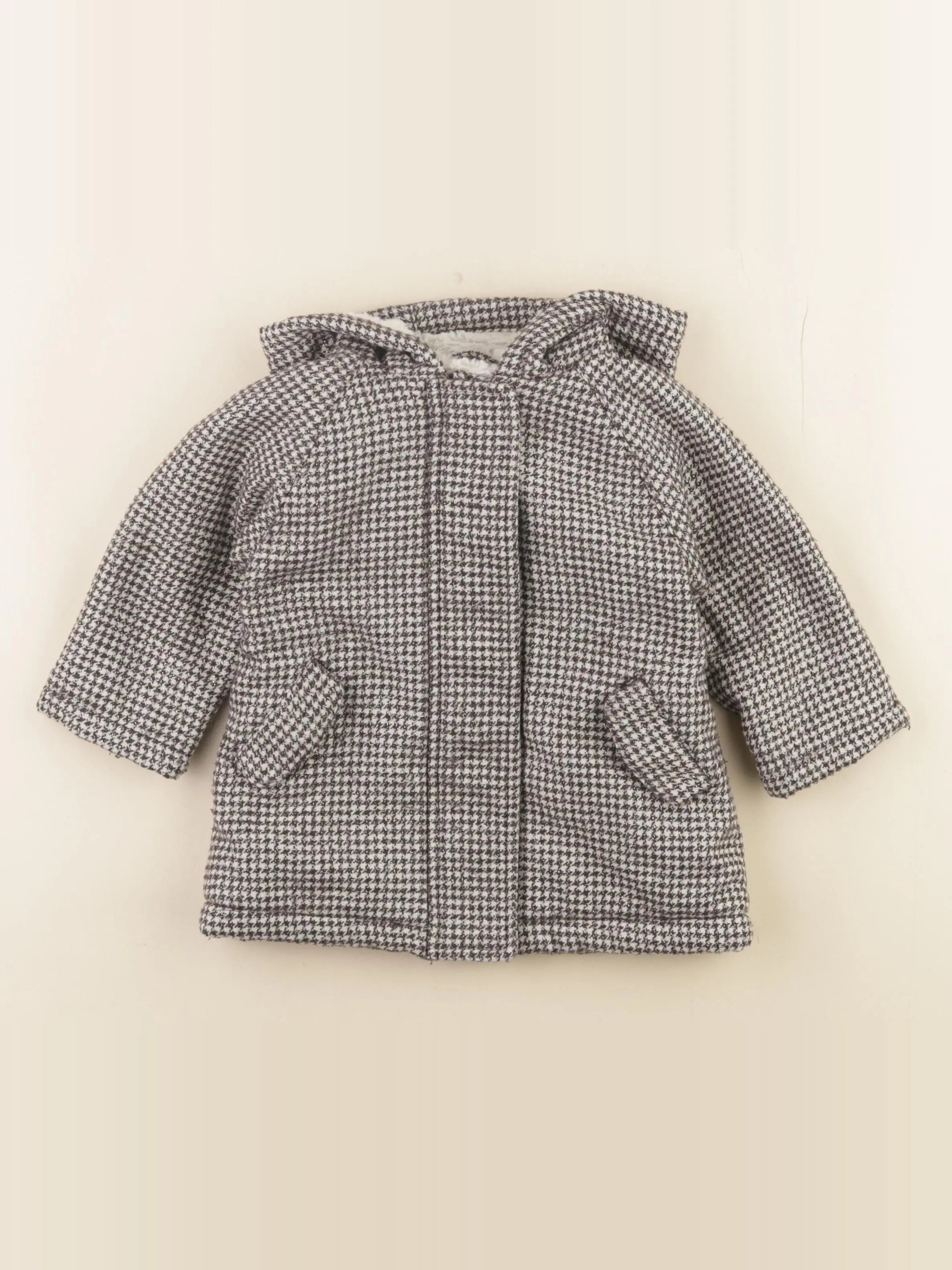 Vertbaudet - manteau beige, marron, argent - 18 mois