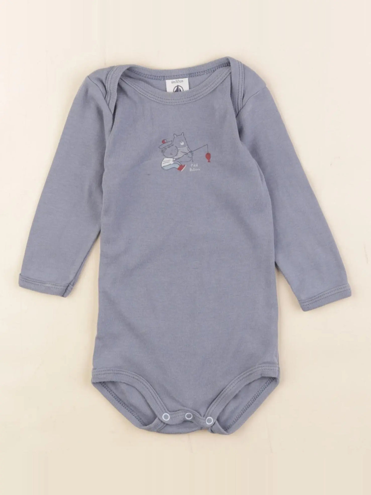 Petit Bateau - body bleu - 6 mois