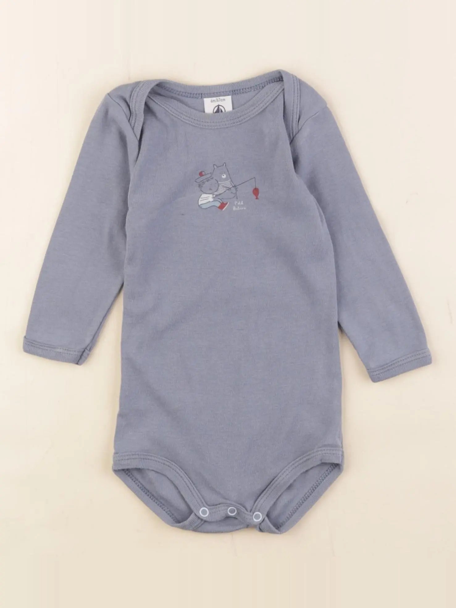 Petit Bateau - body bleu - 6 mois