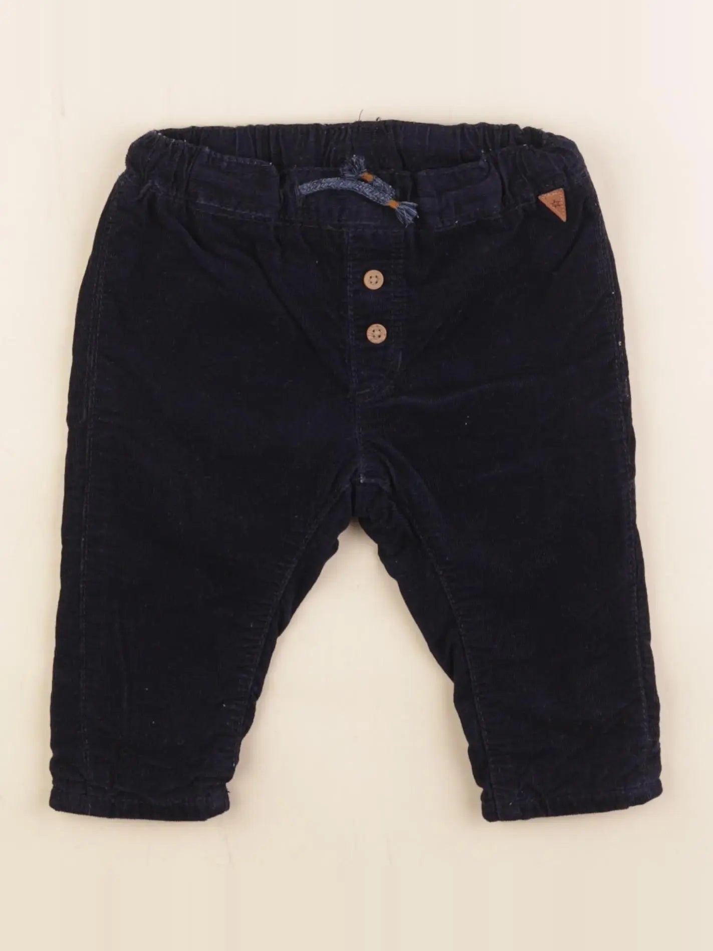 H&M - pantalon doublé bleu - 4/6 mois