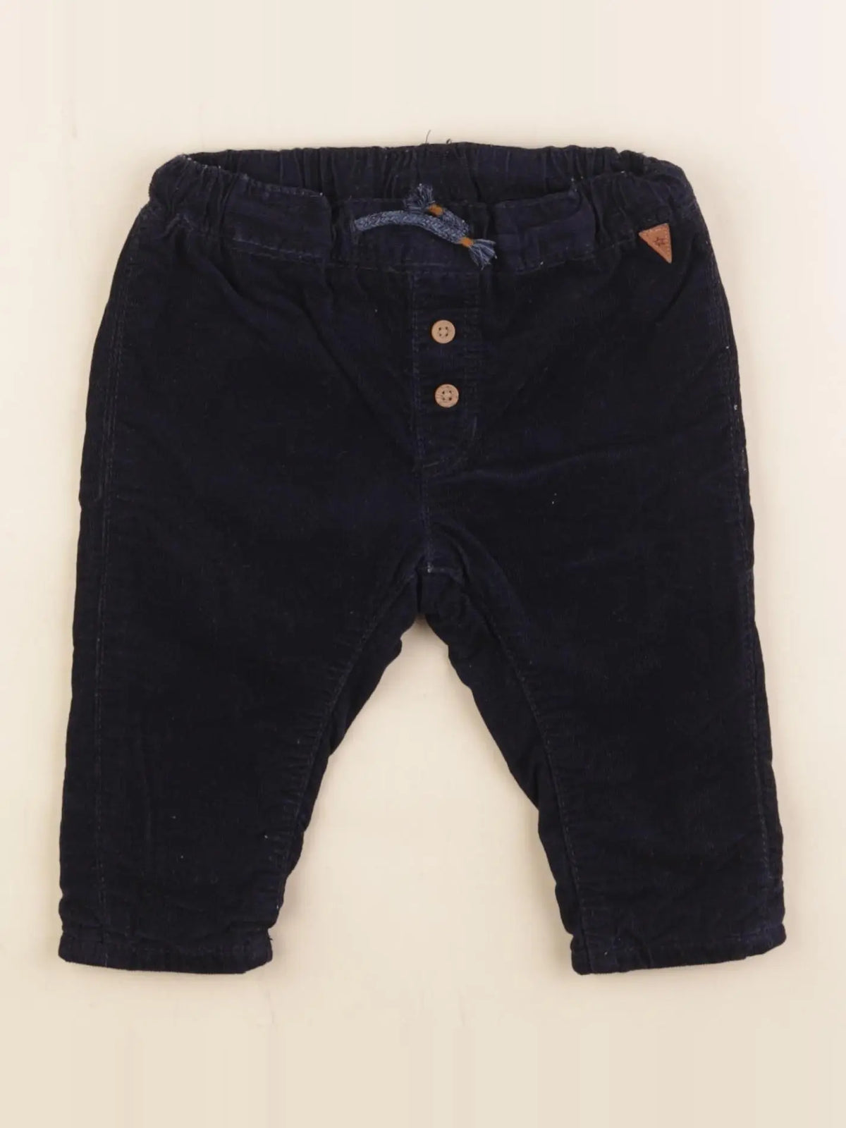H&M - pantalon doublé bleu - 4/6 mois