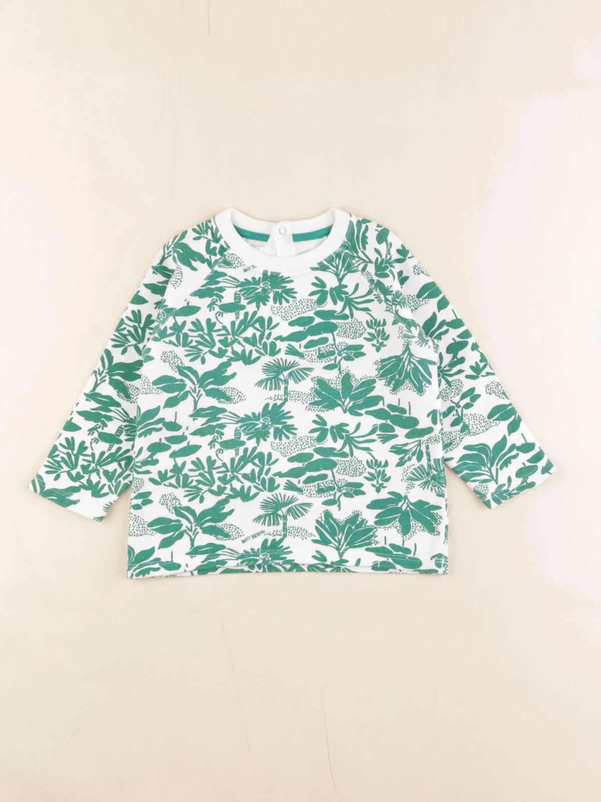 Petit Bateau - sweat blanc, vert - 24 mois