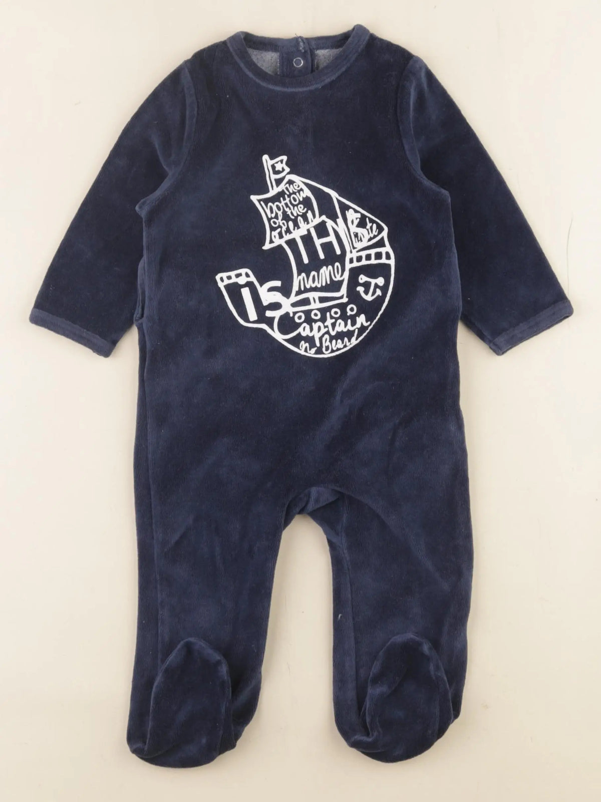 Vertbaudet - pyjama velours bleu - 9 ans