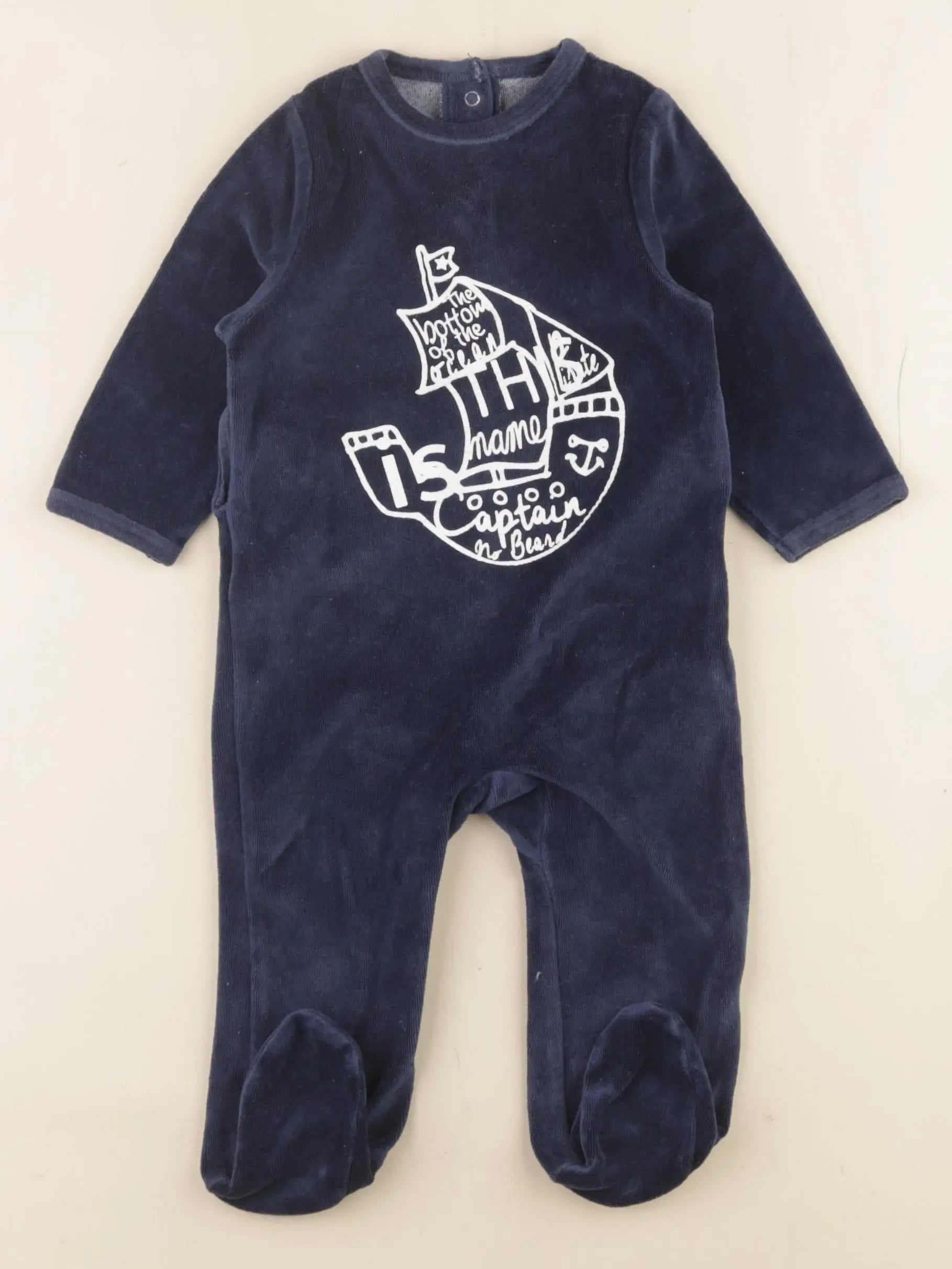 Vertbaudet - pyjama velours bleu - 9 ans