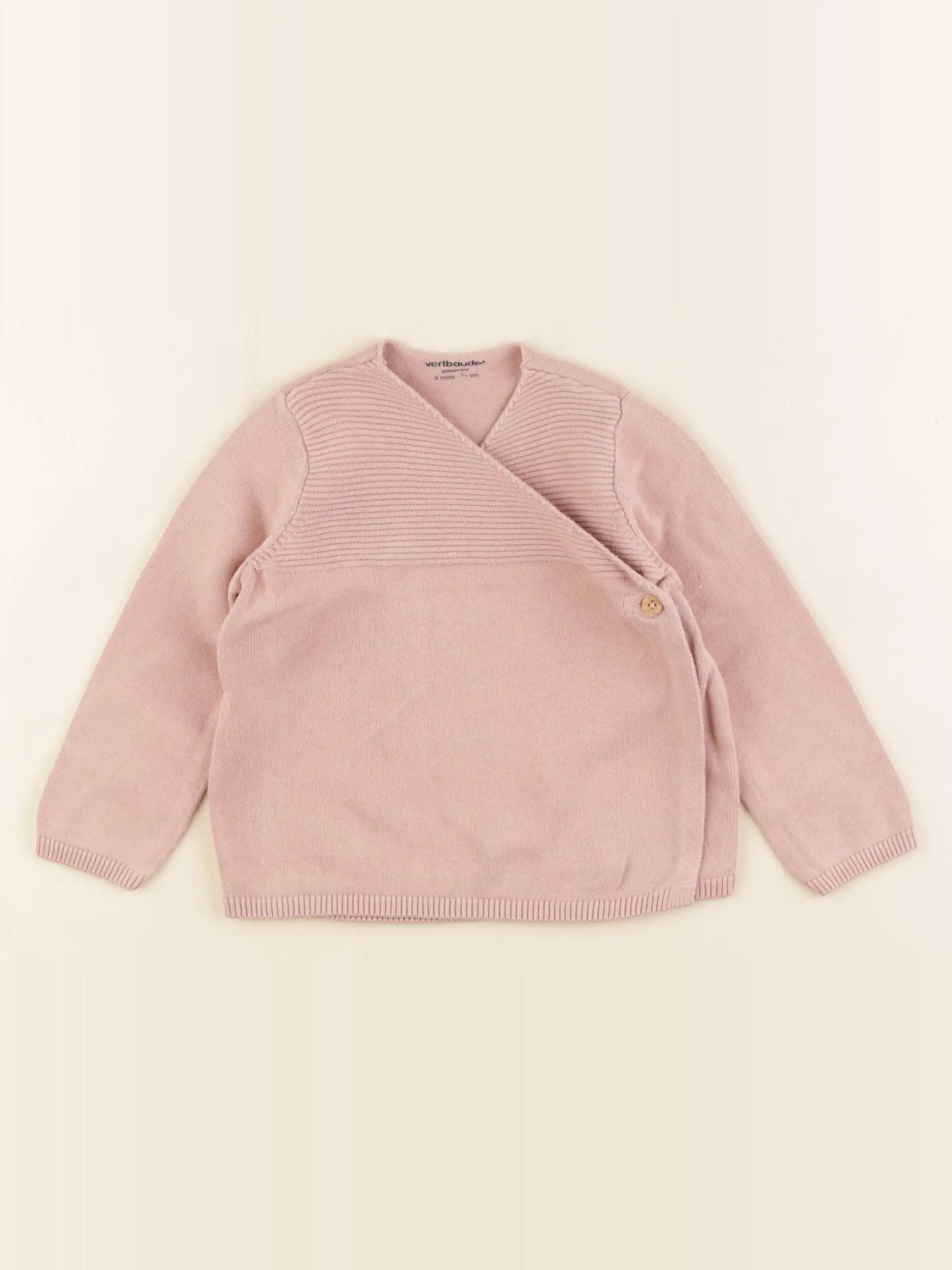 Vertbaudet - gilet rose - 9 mois