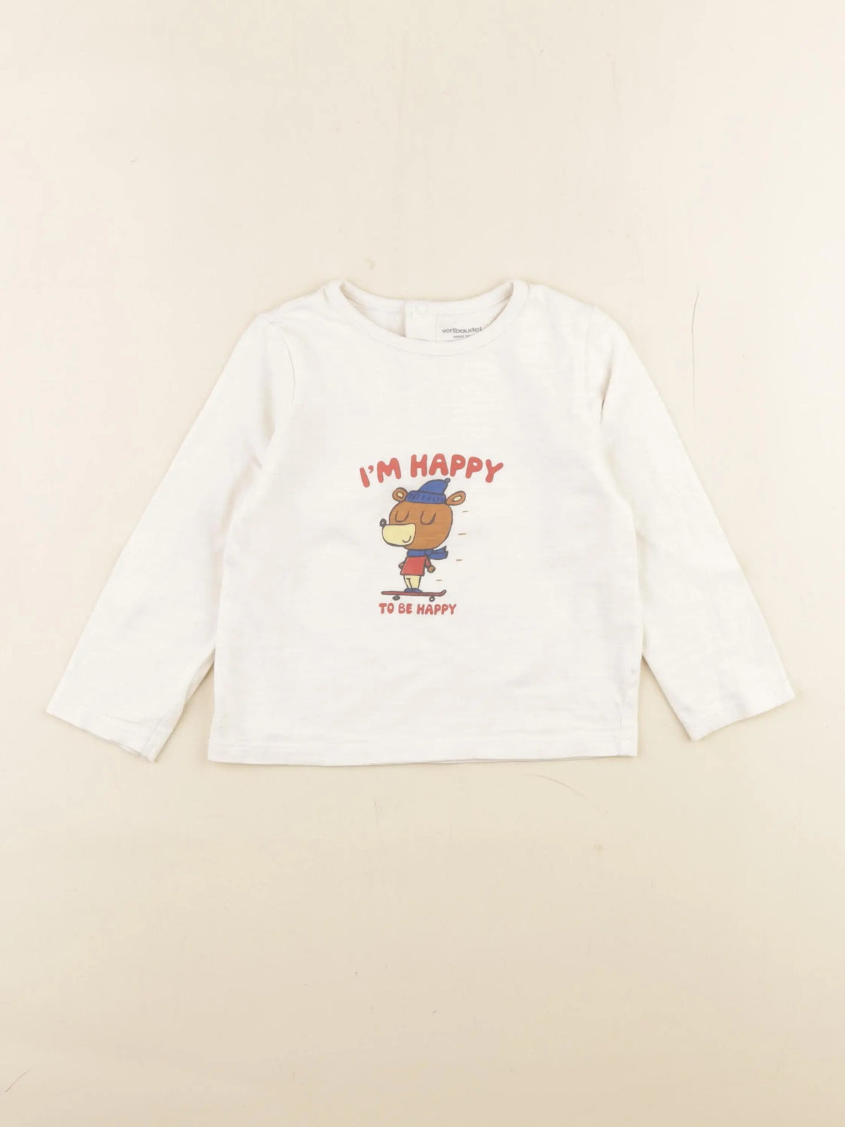 Vertbaudet - tee-shirt beige - 24 mois