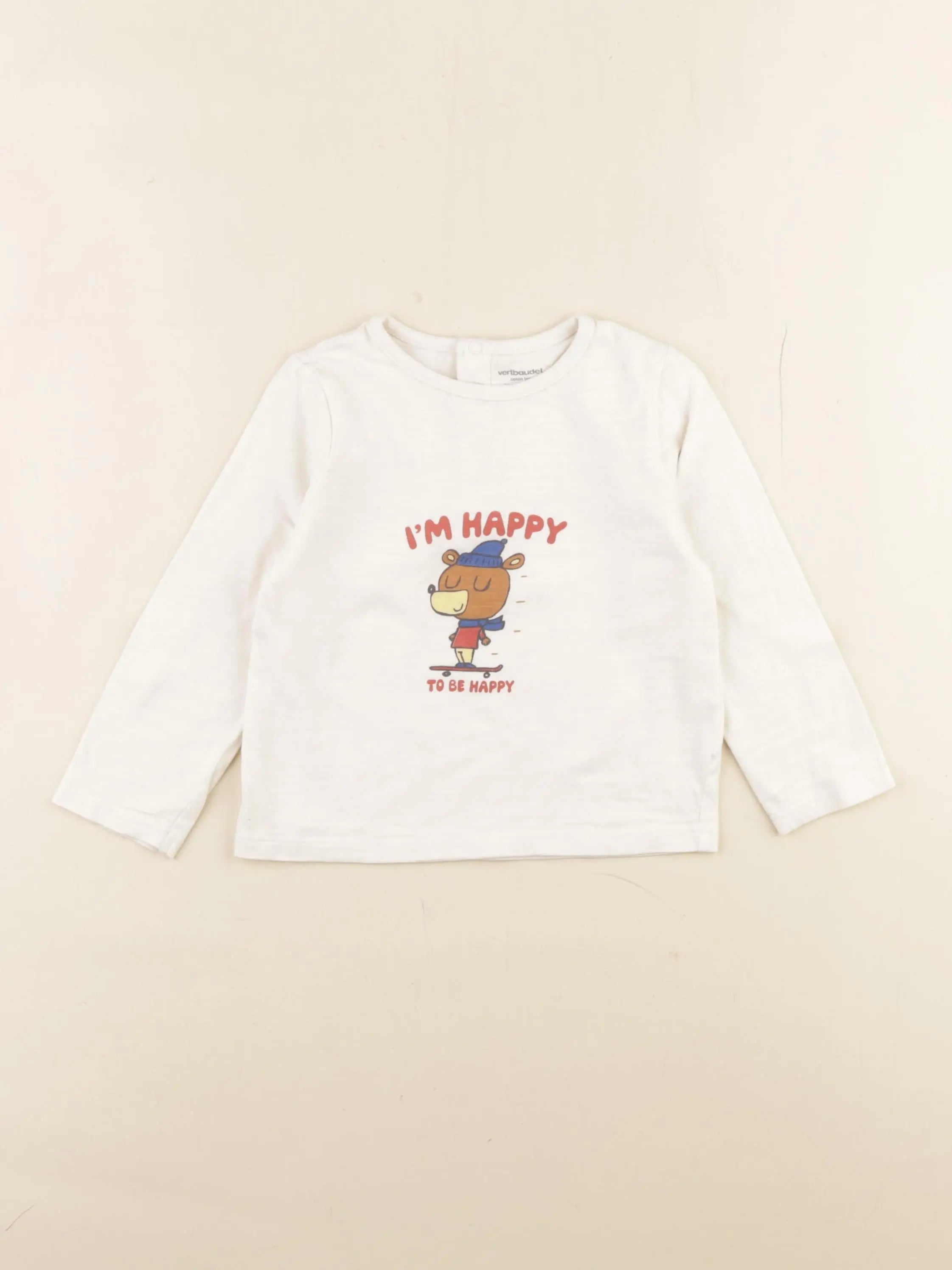 Vertbaudet - tee-shirt beige - 24 mois